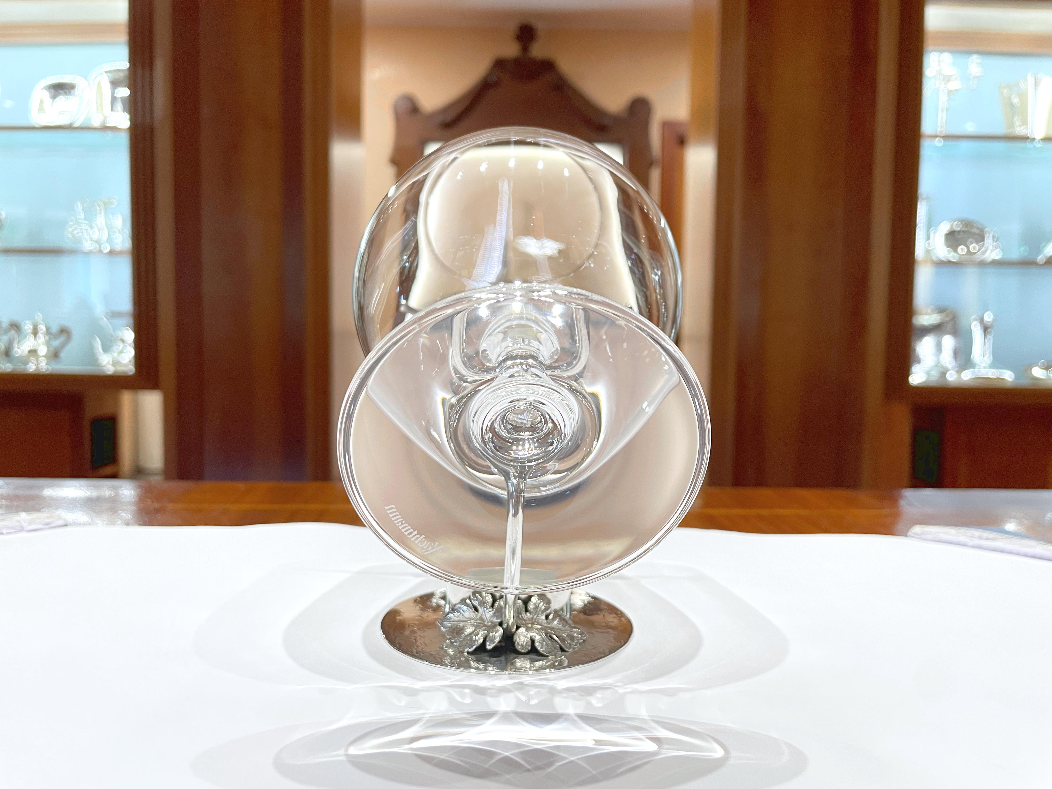 Cognac and brandy heater in 925 sterling silver In New Condition For Sale In Perugia, IT