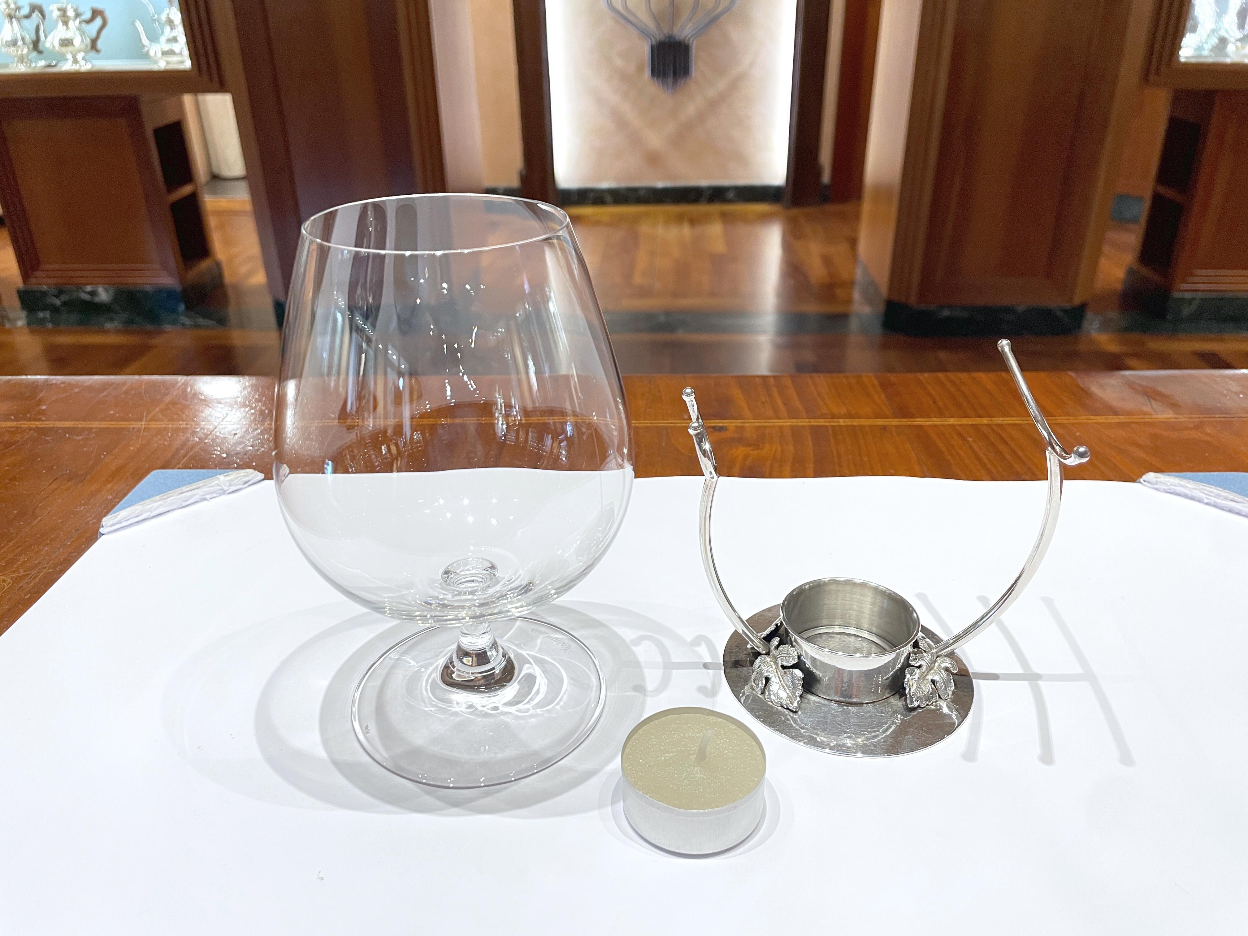 Cognac and brandy heater in 925 sterling silver For Sale 2
