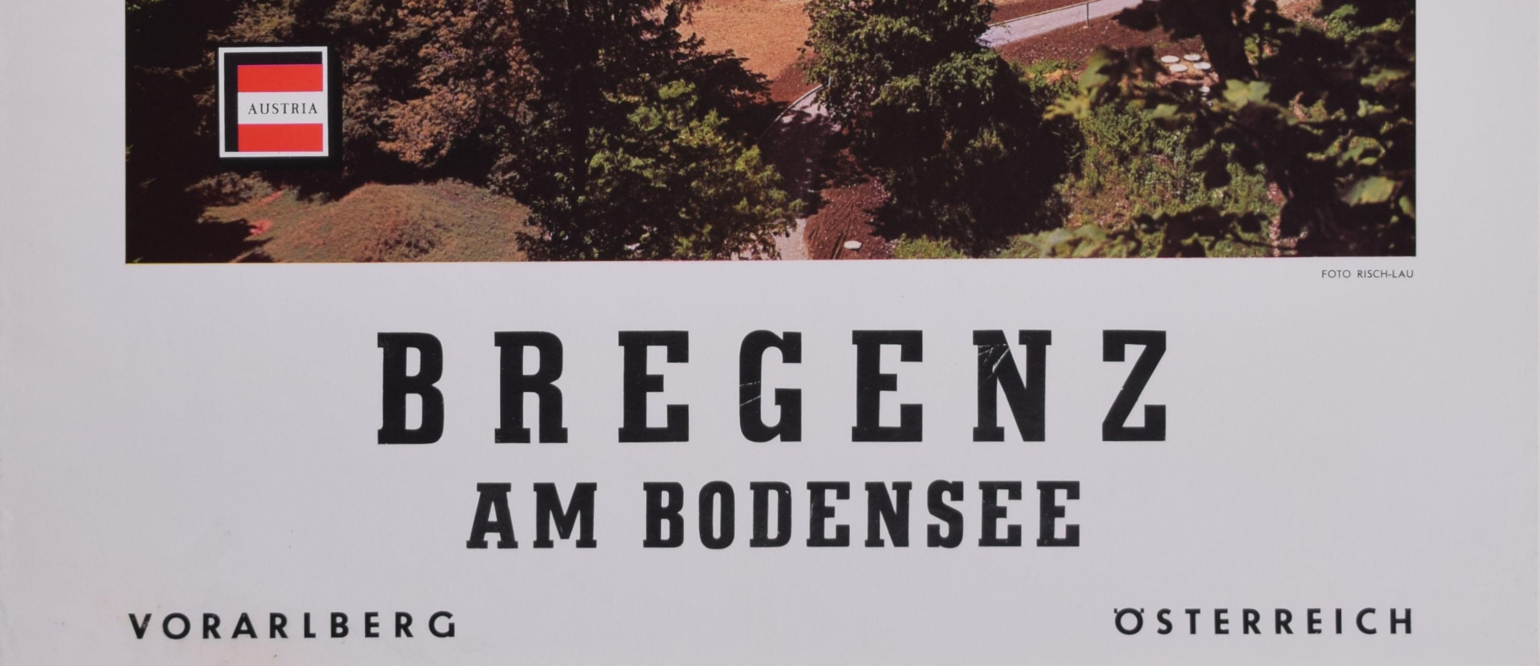 Austria Bregenz am Bodensee cartel original de época de esquí Risch Lau en venta 5