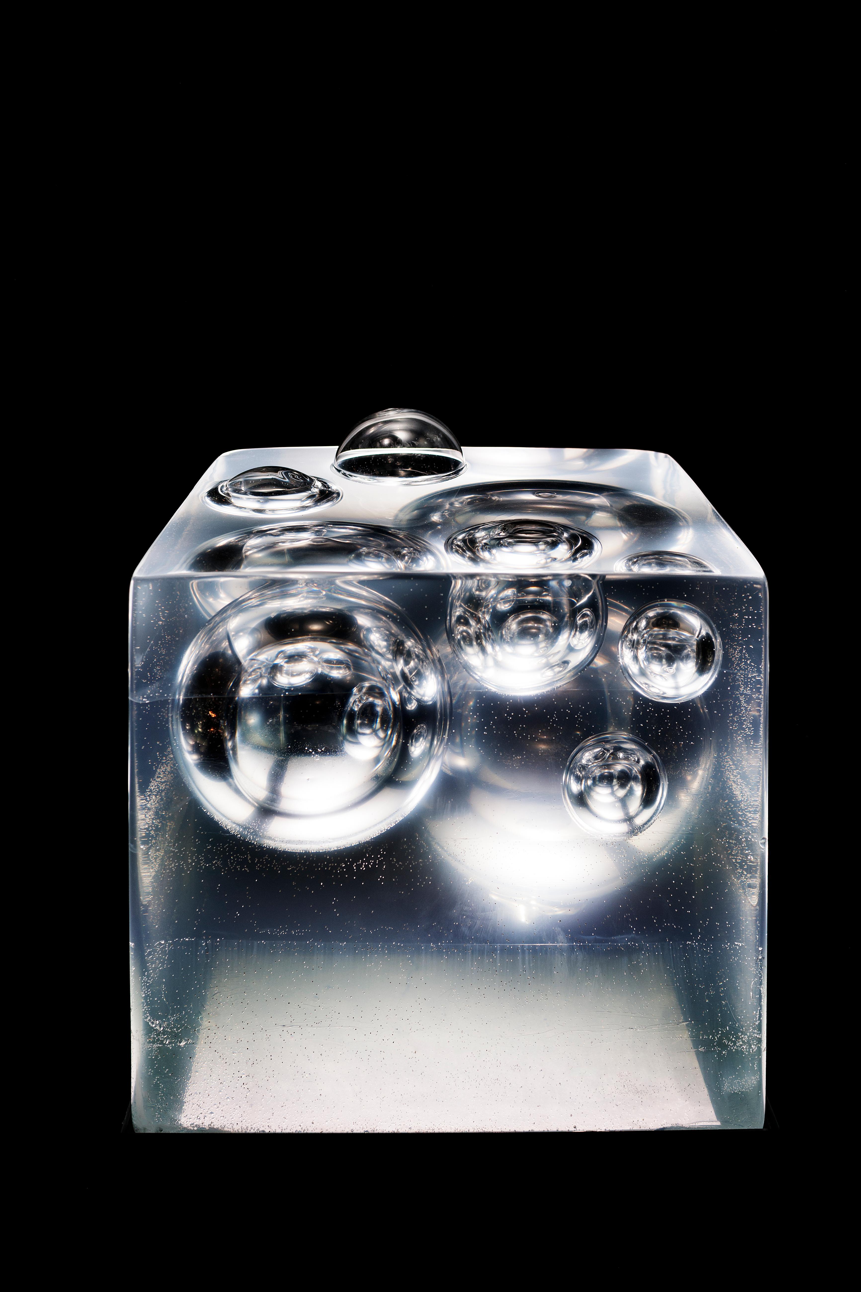Contemporary Rise by Hideki Yoshimoto — Glass and Resin Sculptural Art with Light For Sale