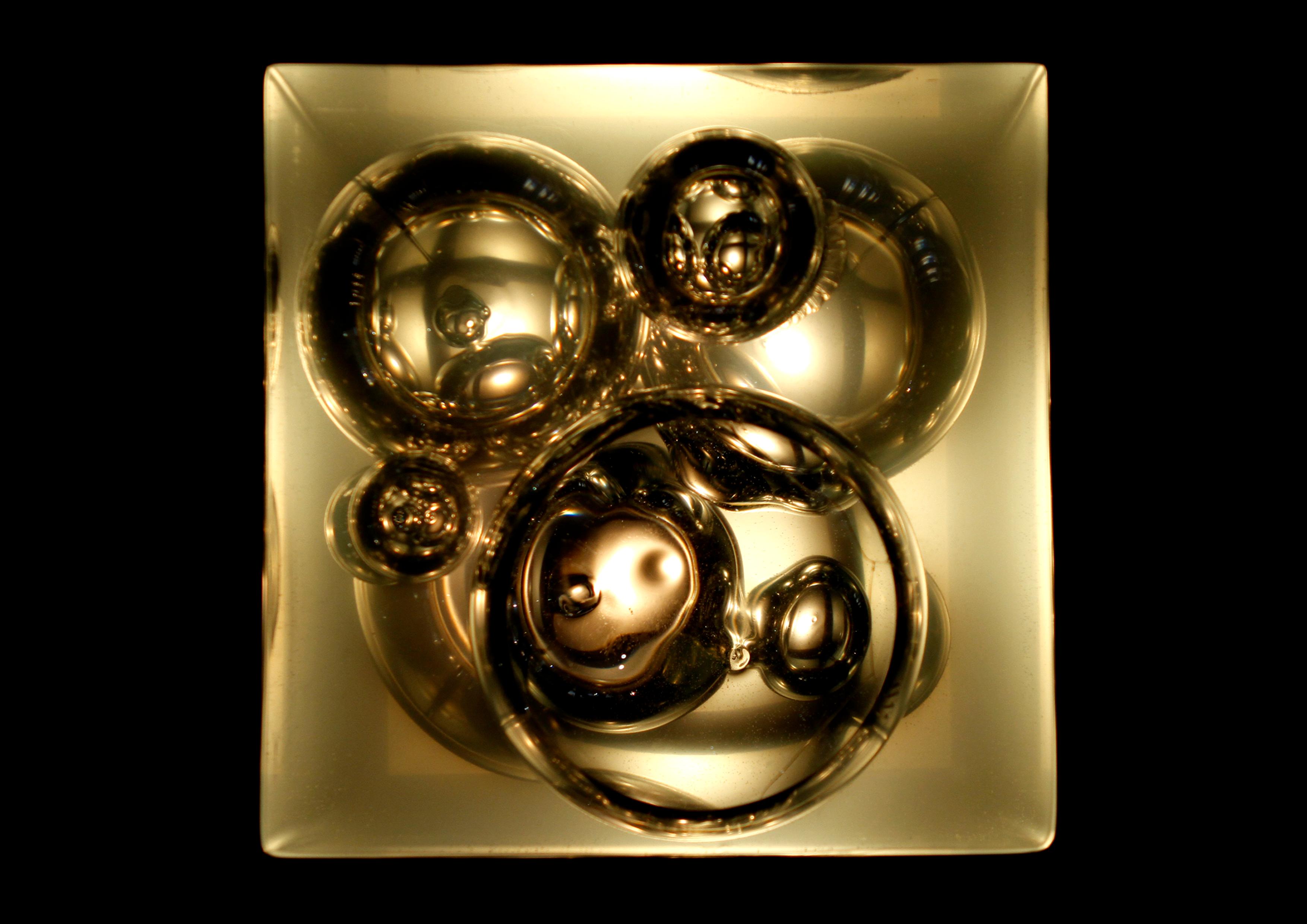 Blown Glass Rise by Hideki Yoshimoto — Glass and Resin Sculptural Art with Light For Sale