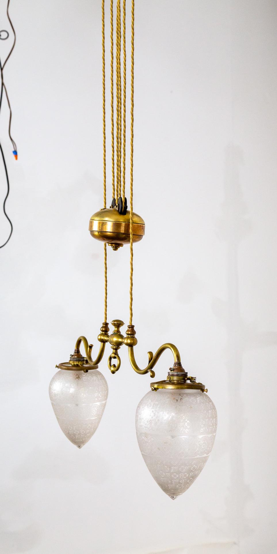 Rise & Fall Chandelier w/ Decorative Torpedo Shades 5