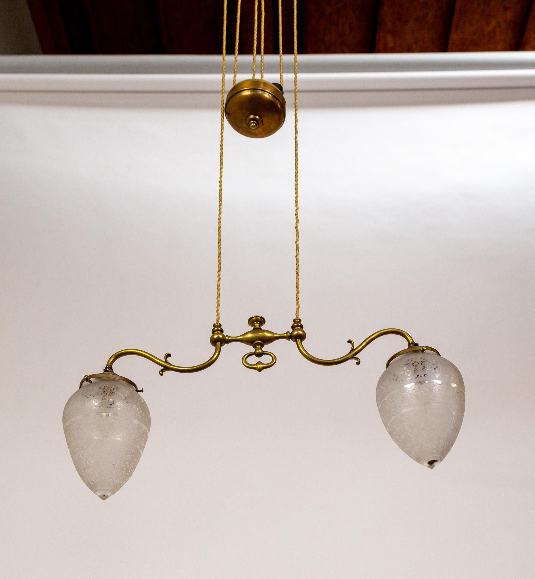 Rise & Fall Chandelier w/ Decorative Torpedo Shades 7