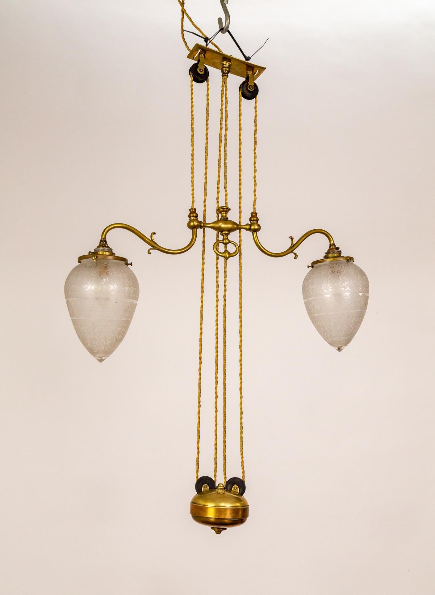 Rise & Fall Chandelier w/ Decorative Torpedo Shades 8