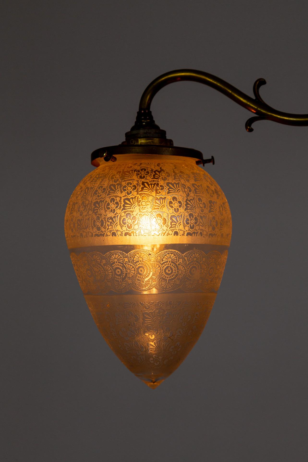 Rise & Fall Chandelier w/ Decorative Torpedo Shades In Good Condition In San Francisco, CA