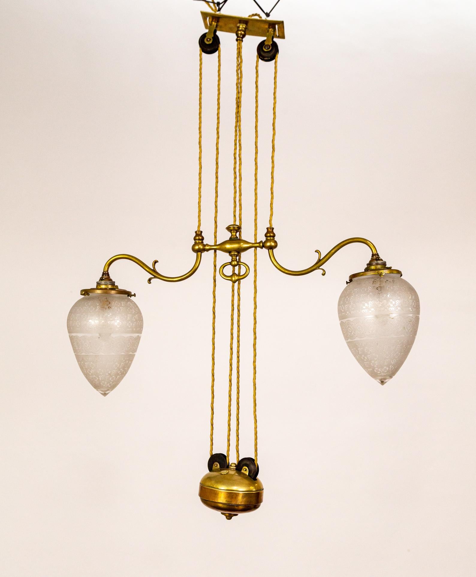 Rise & Fall Chandelier w/ Decorative Torpedo Shades 3
