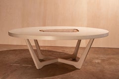 Rise Modern Coffee Table in Bleached Maple with Rose Quartz