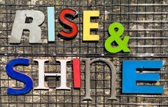 Rise & Shine Vintage Original Letters, Retro, Shop, Sign, Reclaimed, Signage
