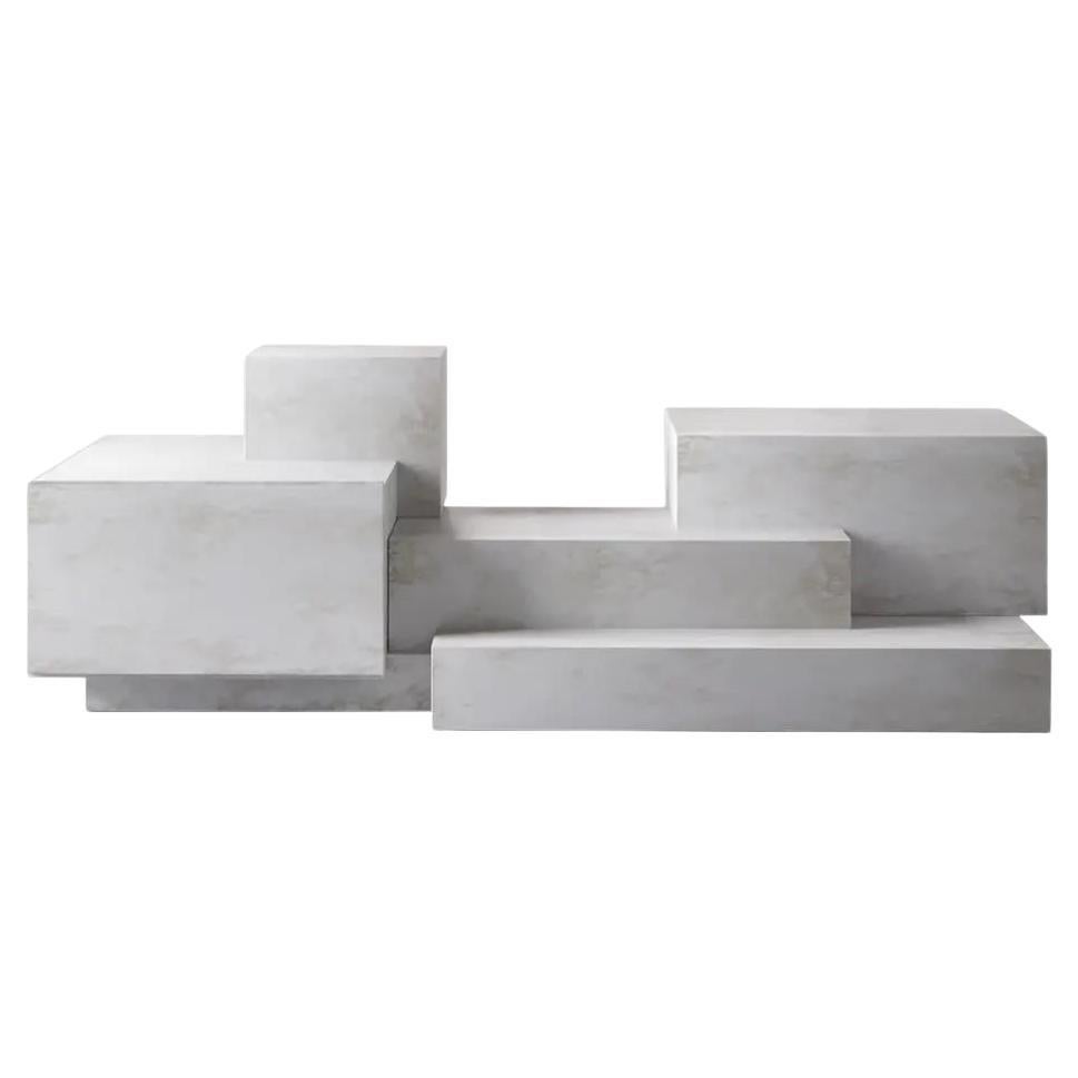 Rise Stone Textured Coffee Table by Hermhaus For Sale