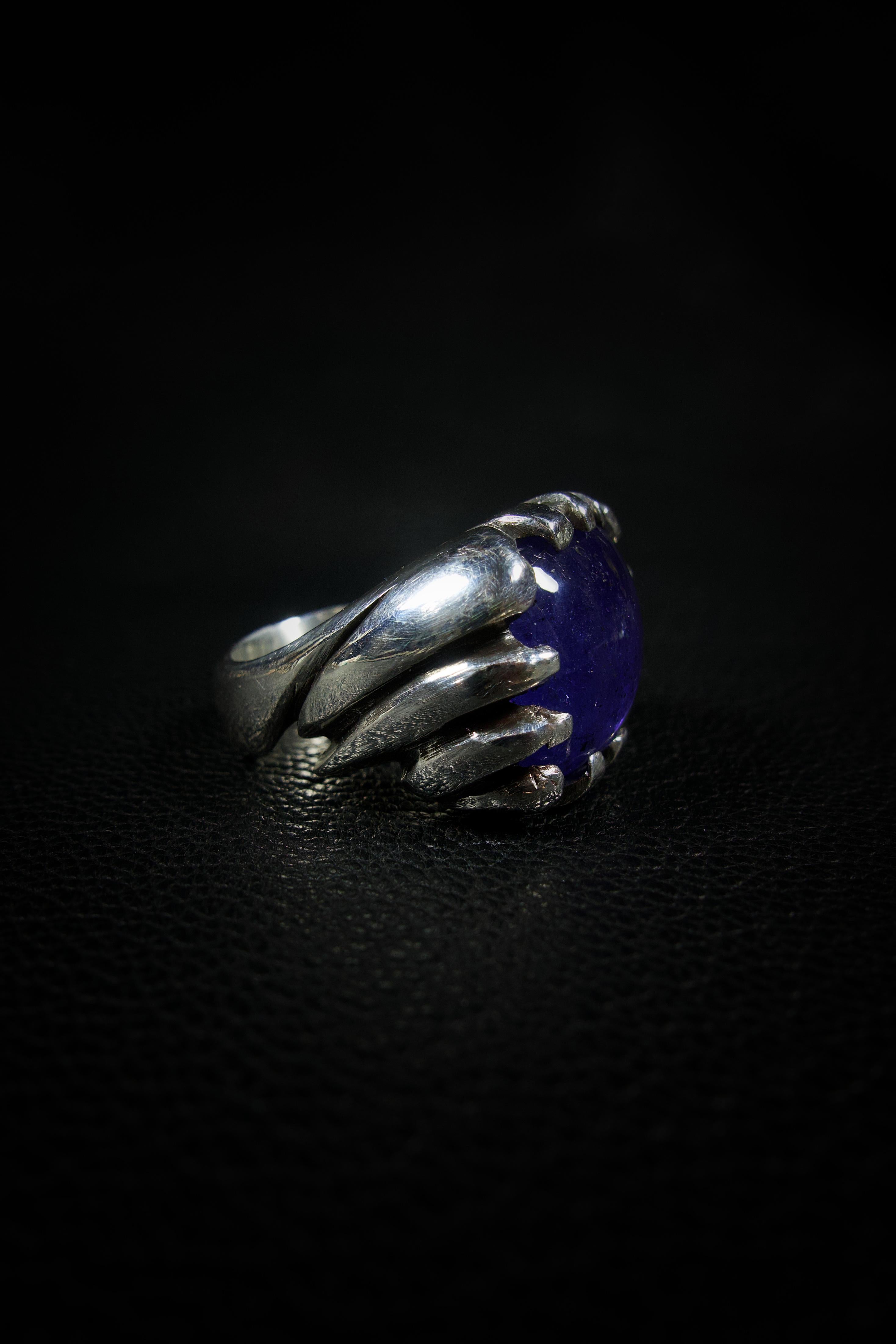 Contemporary  Rise (Tanzanite, Sterling Silver Ring) by Ken Fury