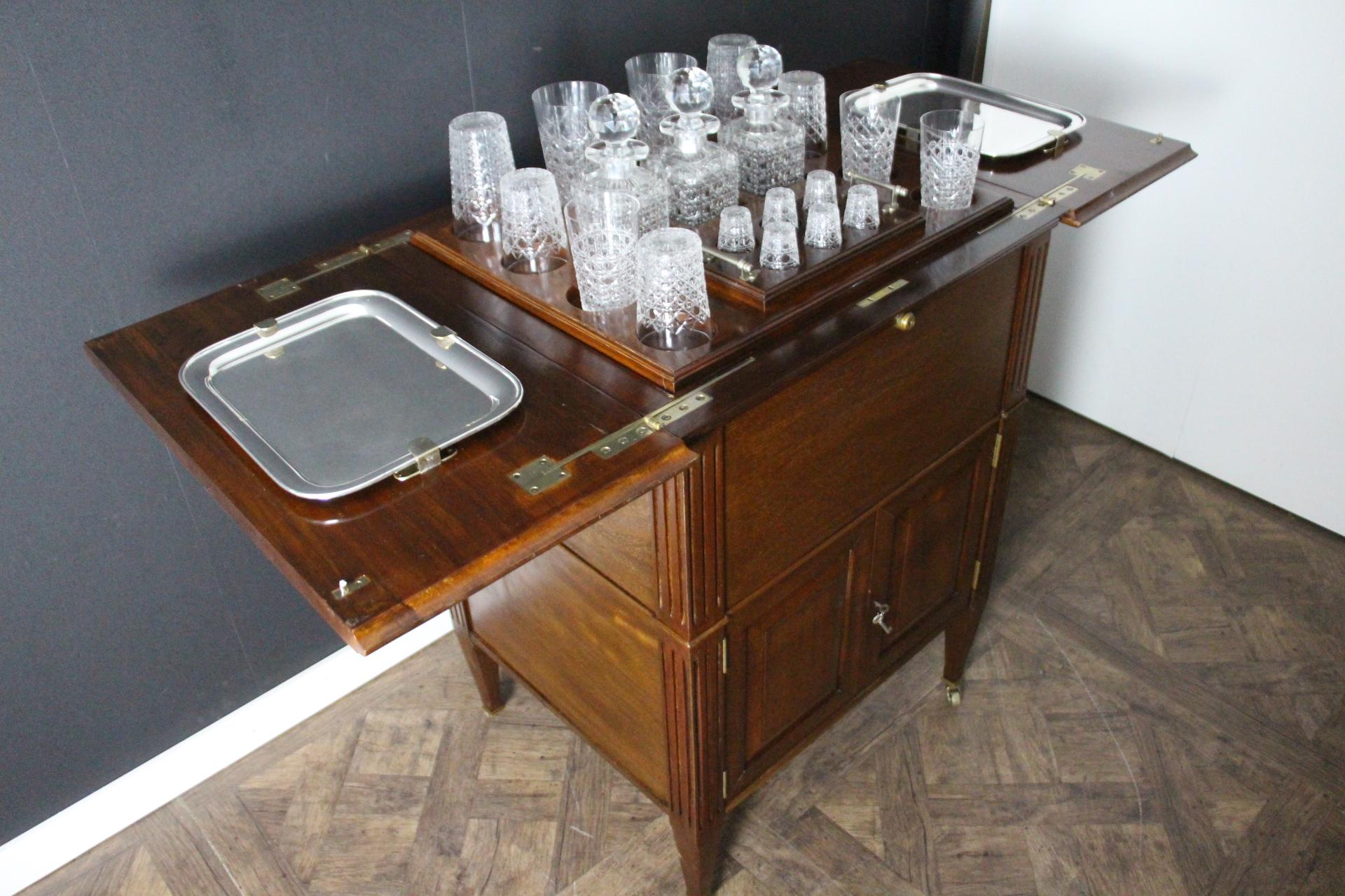 Art Deco Rising Drink Cabinet, Cocktail Bar, Dry Bar, Folding Bar, Pop Up Cabinet For Sale