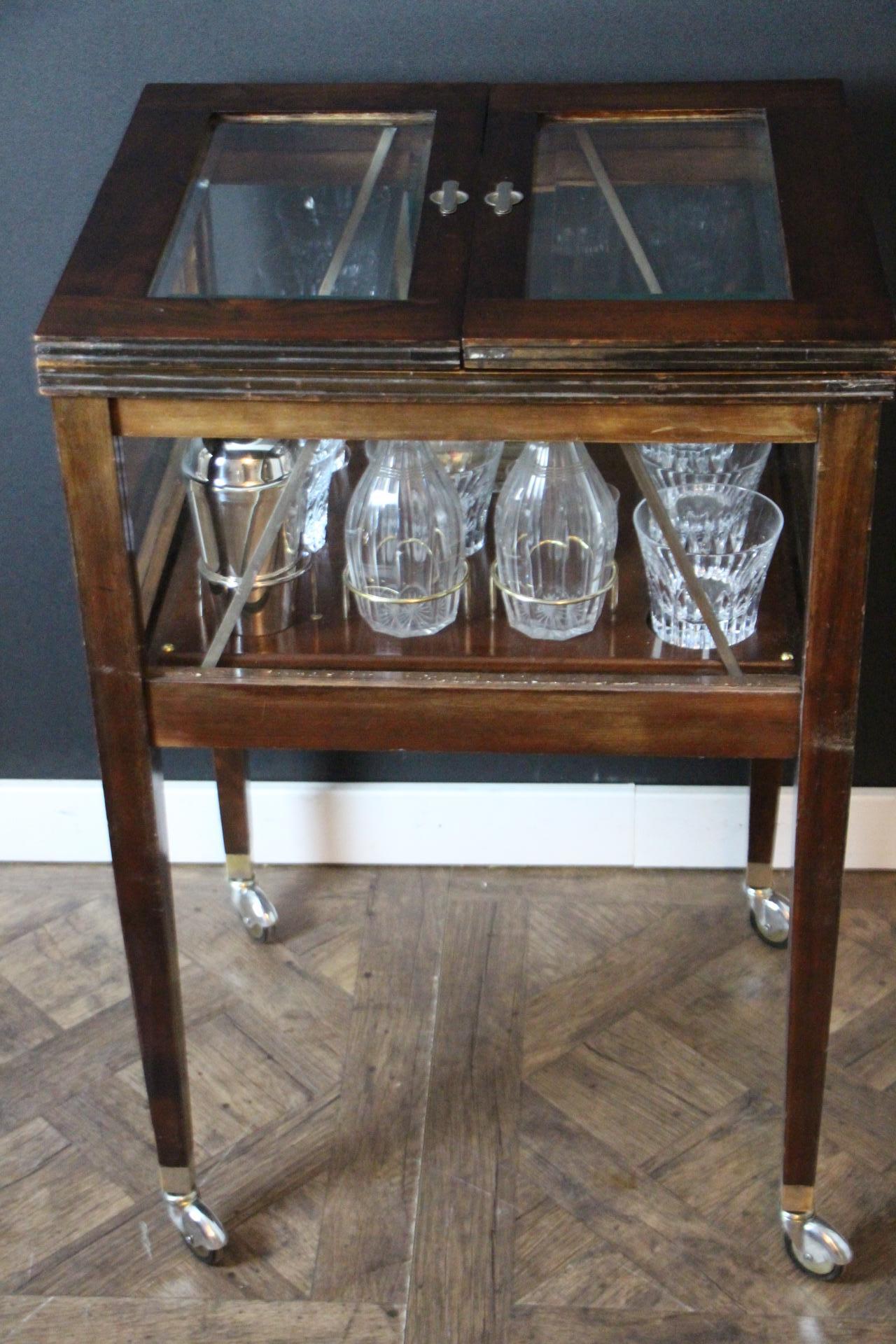 20th Century Rising Drink Cabinet, Cocktail Bar, Dry Bar, Folding Bar, Pop Up Bar, Bar Cart For Sale