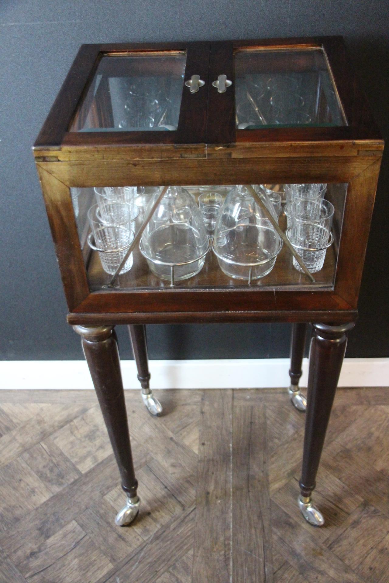 Rising Drink Cabinet, Cocktail Bar, Dry Bar, Folding Bar, Pop Up Bar, Bar Cart For Sale 2