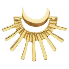 Rising Moon Earring in 22k Gold Plated Bronze by SOPHIE SIMONE DESIGNS