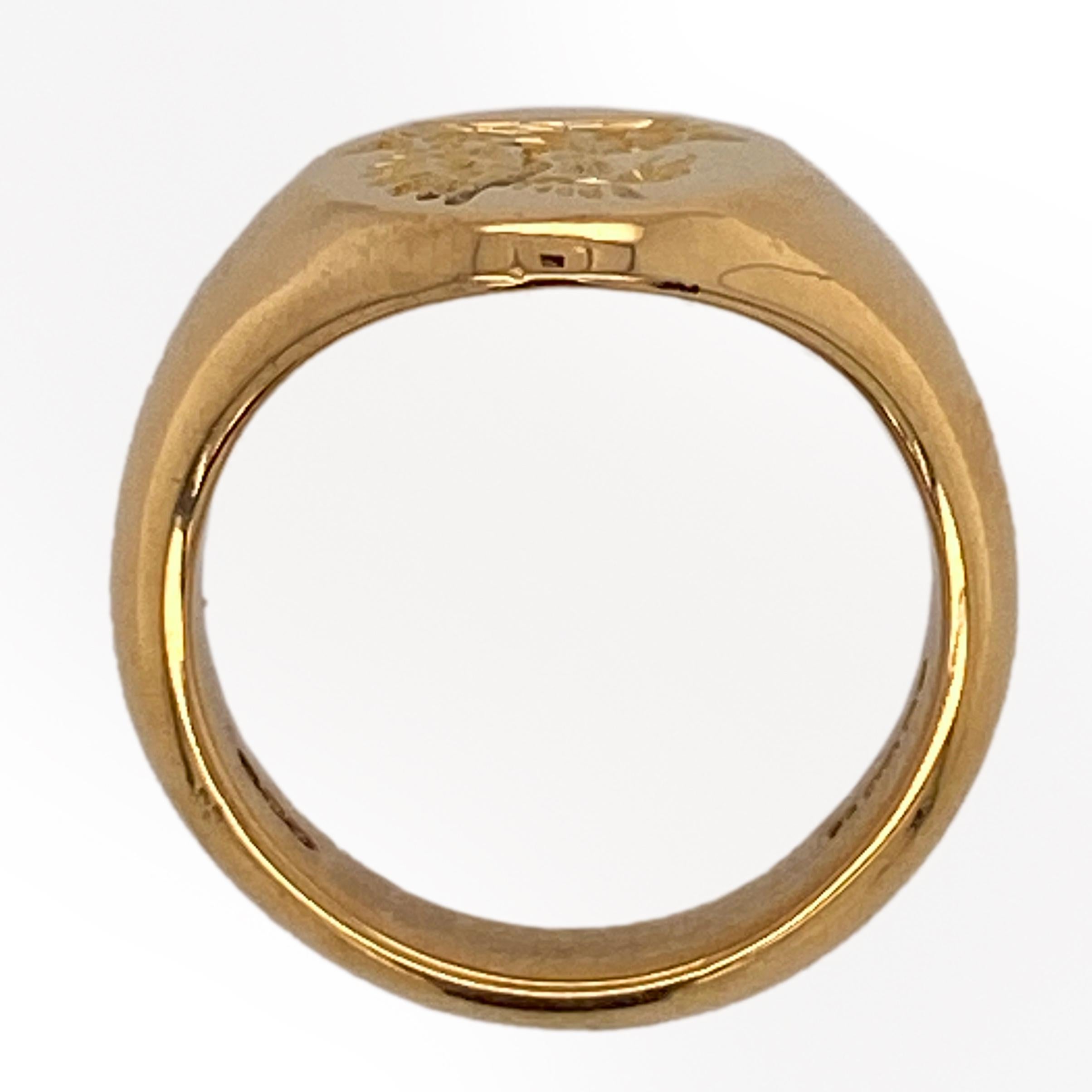 Women's or Men's Rising Phoenix Signet Ring in 22 Carat Yellow Gold
