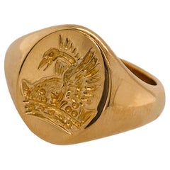 Siegelring Rising Phoenix aus 22 Karat Gelbgold