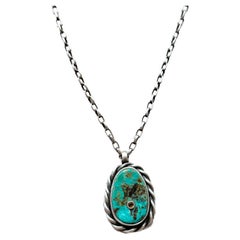 Rising Phoenix Turquoise Statement Necklace with Inset Faceted Citrine