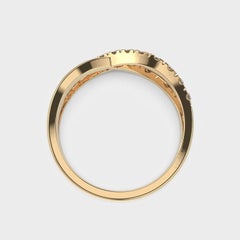 Rising Waves Moissanite Ring 925 Sterling Silver Bold Wedding Ring for Women.