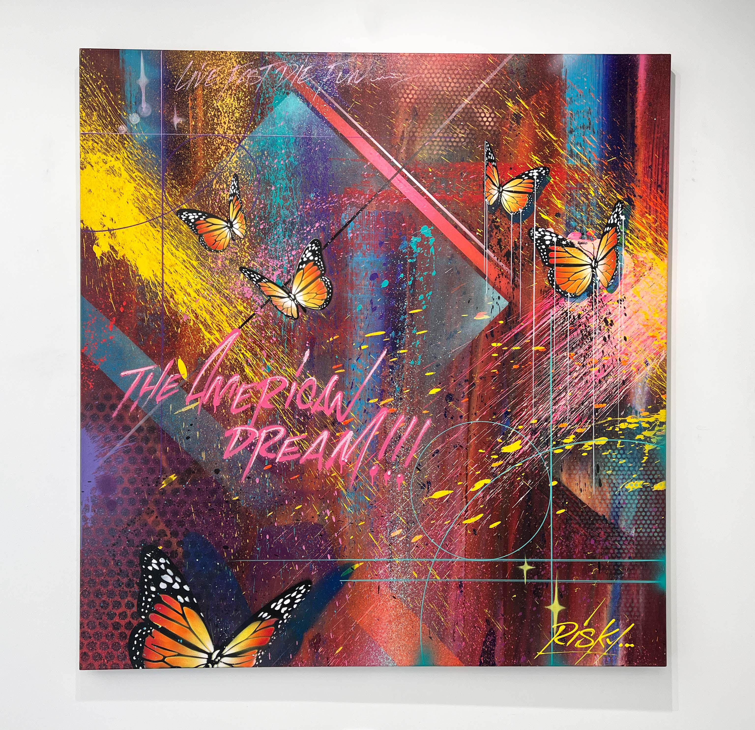 American Dream Butterfly - Mixed Media Art by RISK