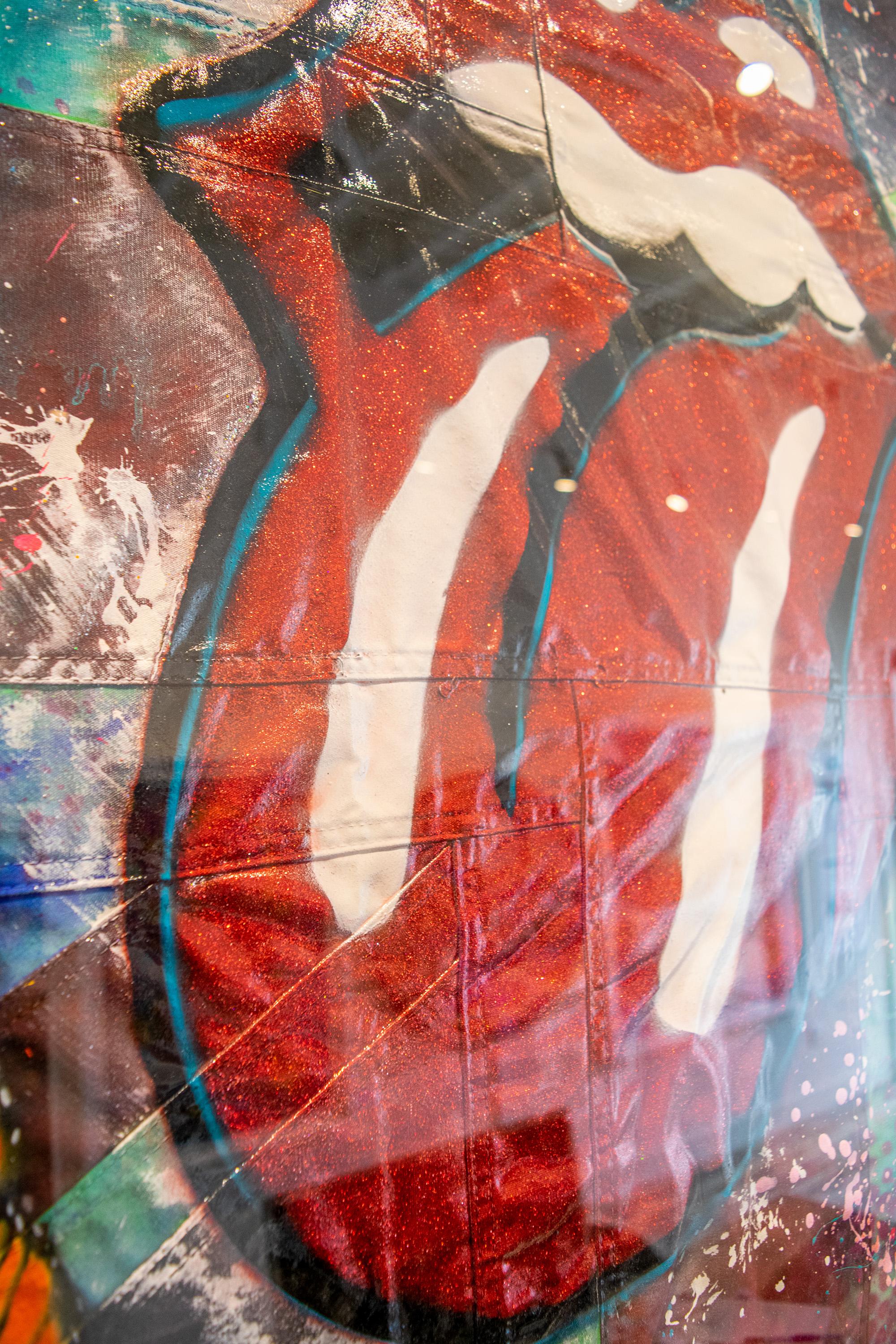 Bandera Risky UK Stones - Mixed Media Art Arte callejero de RISK