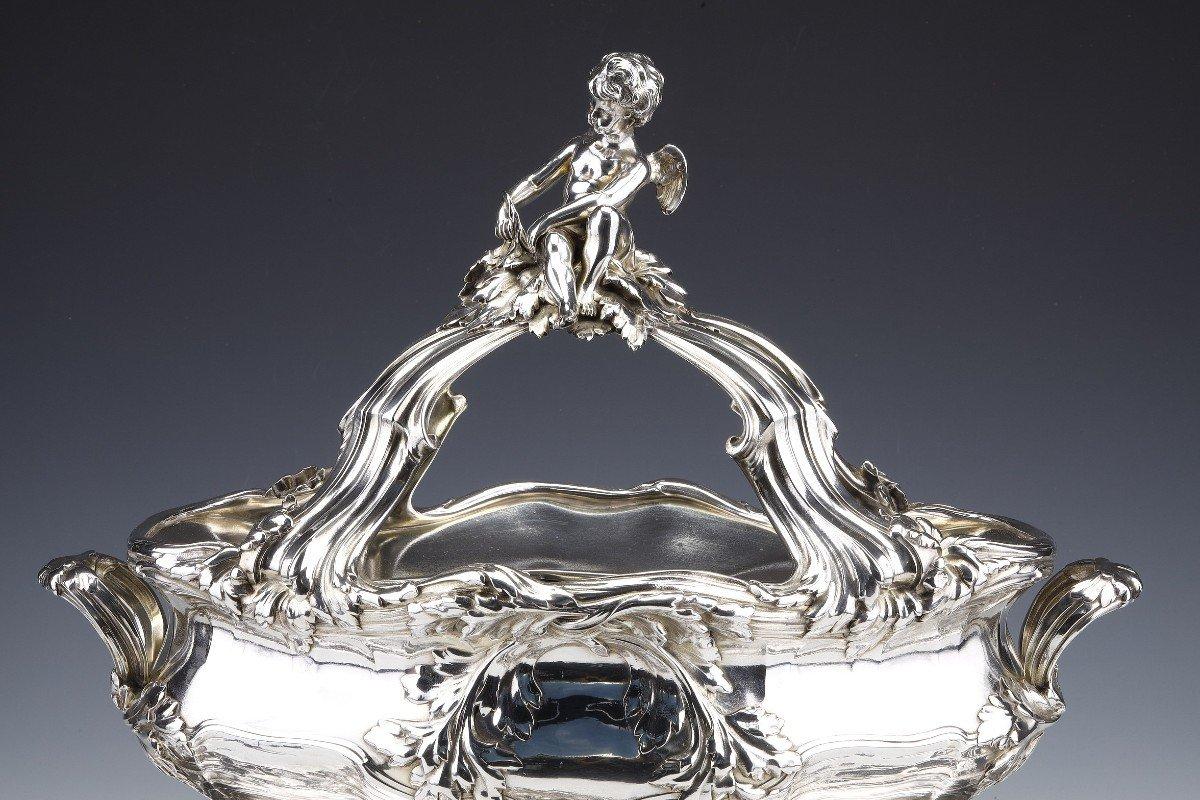 French Risler & Carre - Important Table Centerpiece In Sterling Silver XIXth Century For Sale