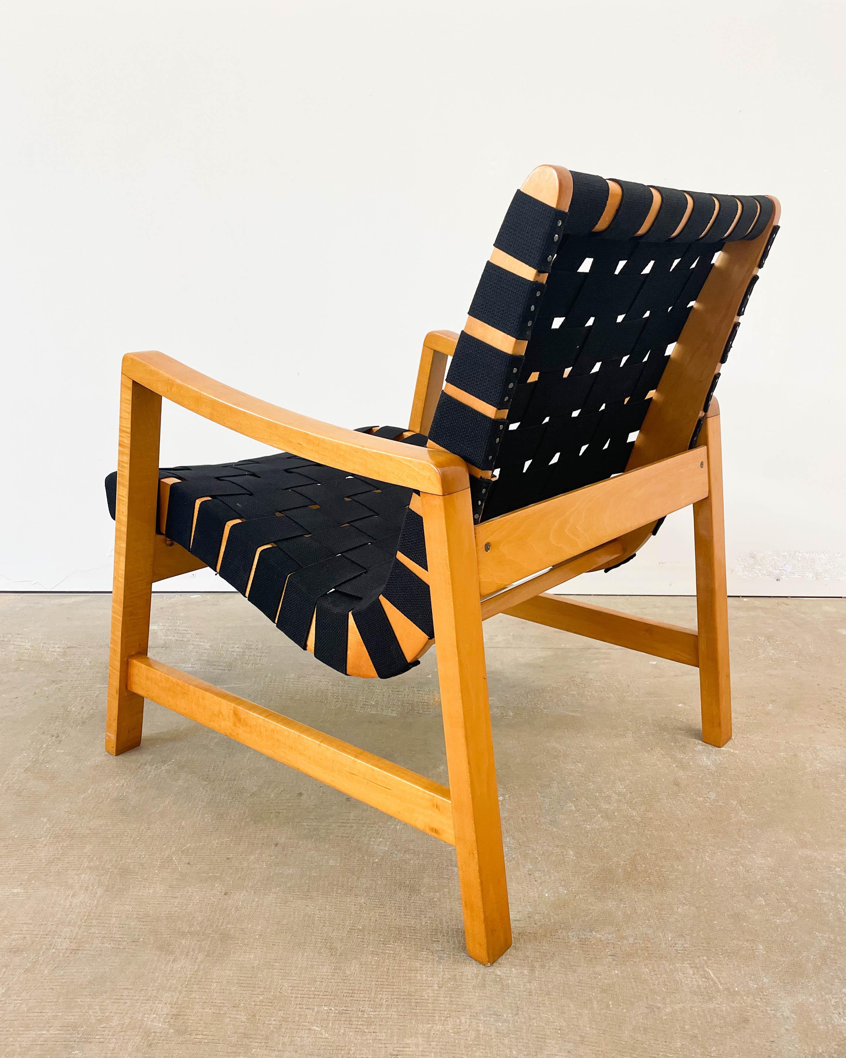 Mid-Century moderno Risom Webbed Knoll Armchair