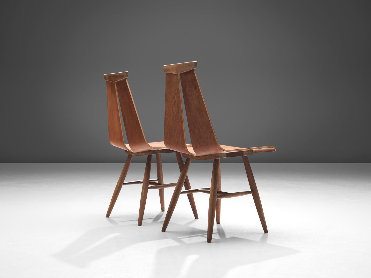Scandinavian Modern Risto Halme Set of Six Dining Chairs in Teak for Isku