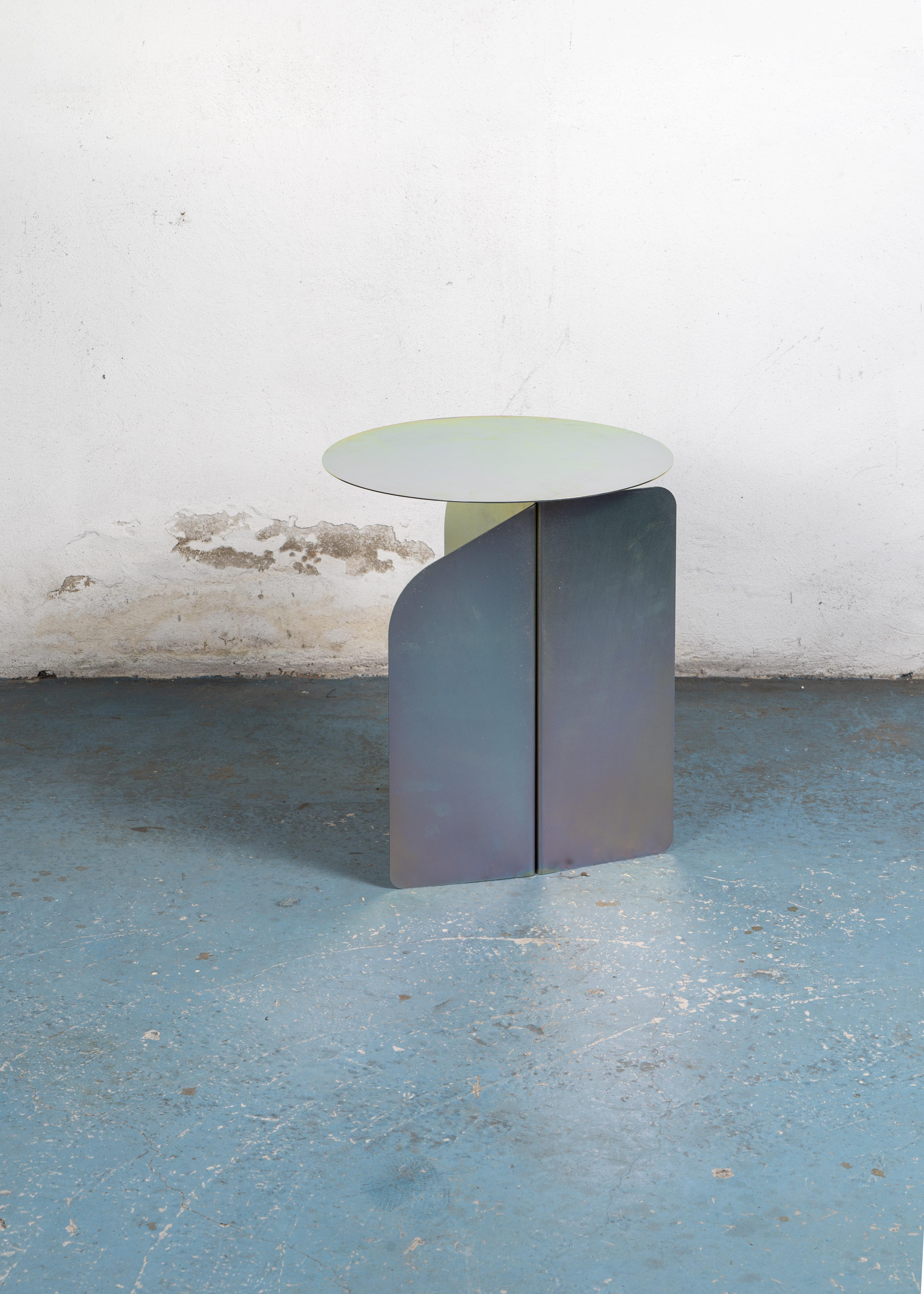 Italian Risvolto 02 Rainbow metal Tables made in Italy by Enrico Girotti For Sale