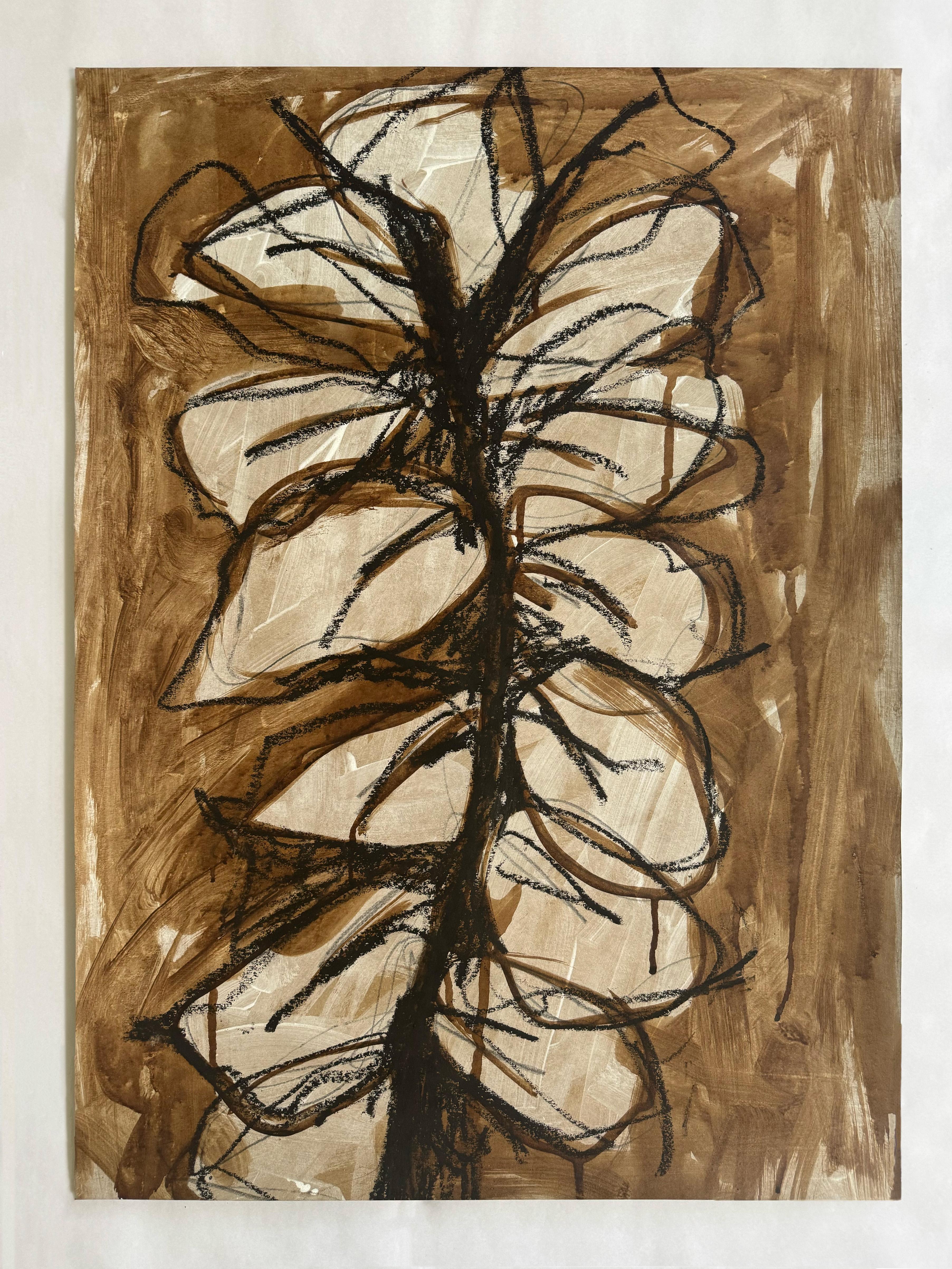 Abstract Drawing Rita Alaoui - Feuilles N 4. Supports mixtes