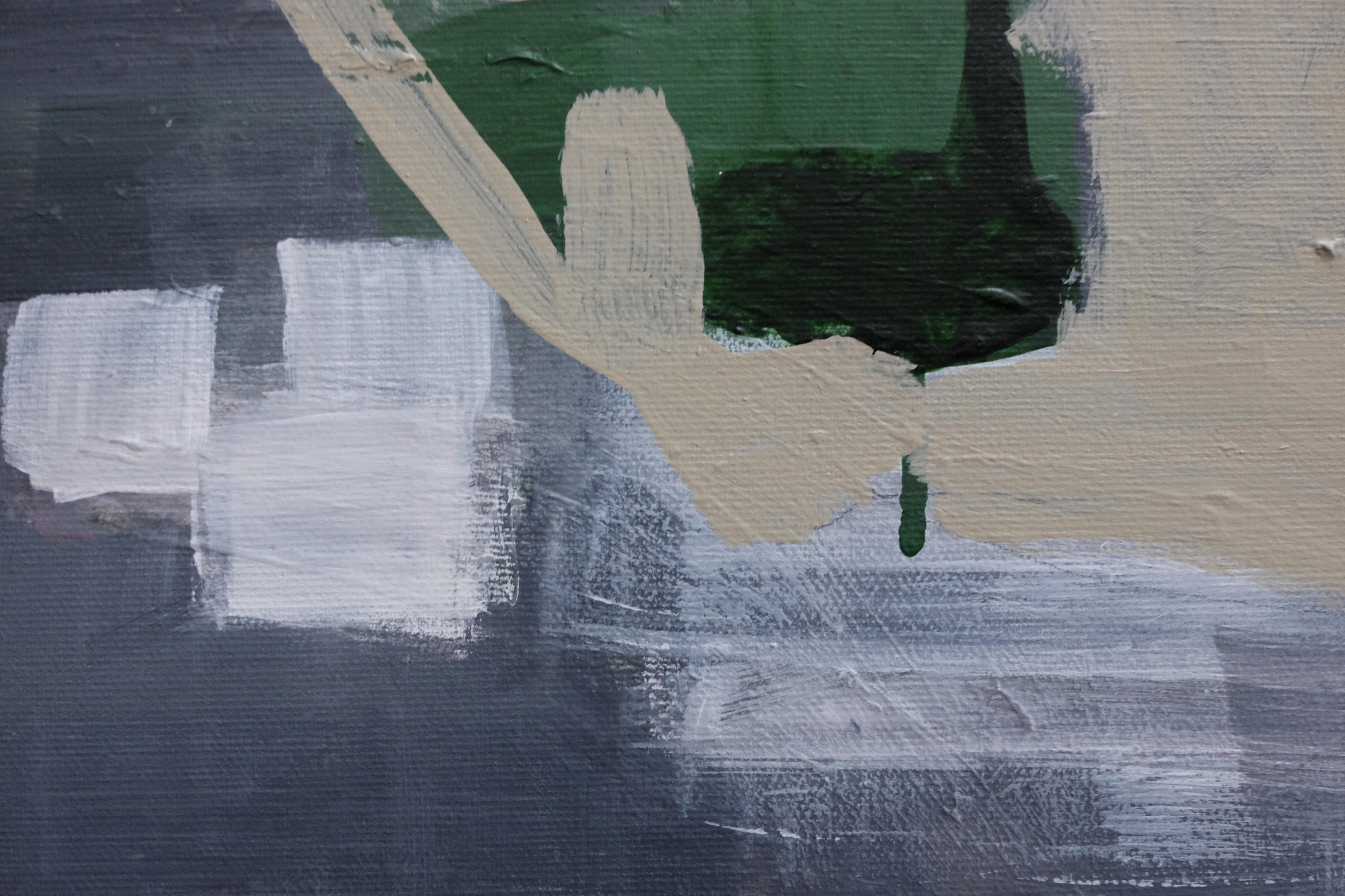 Conquistadora. Pintura abstracta - Abstract Painting Gris de Rita Alaoui