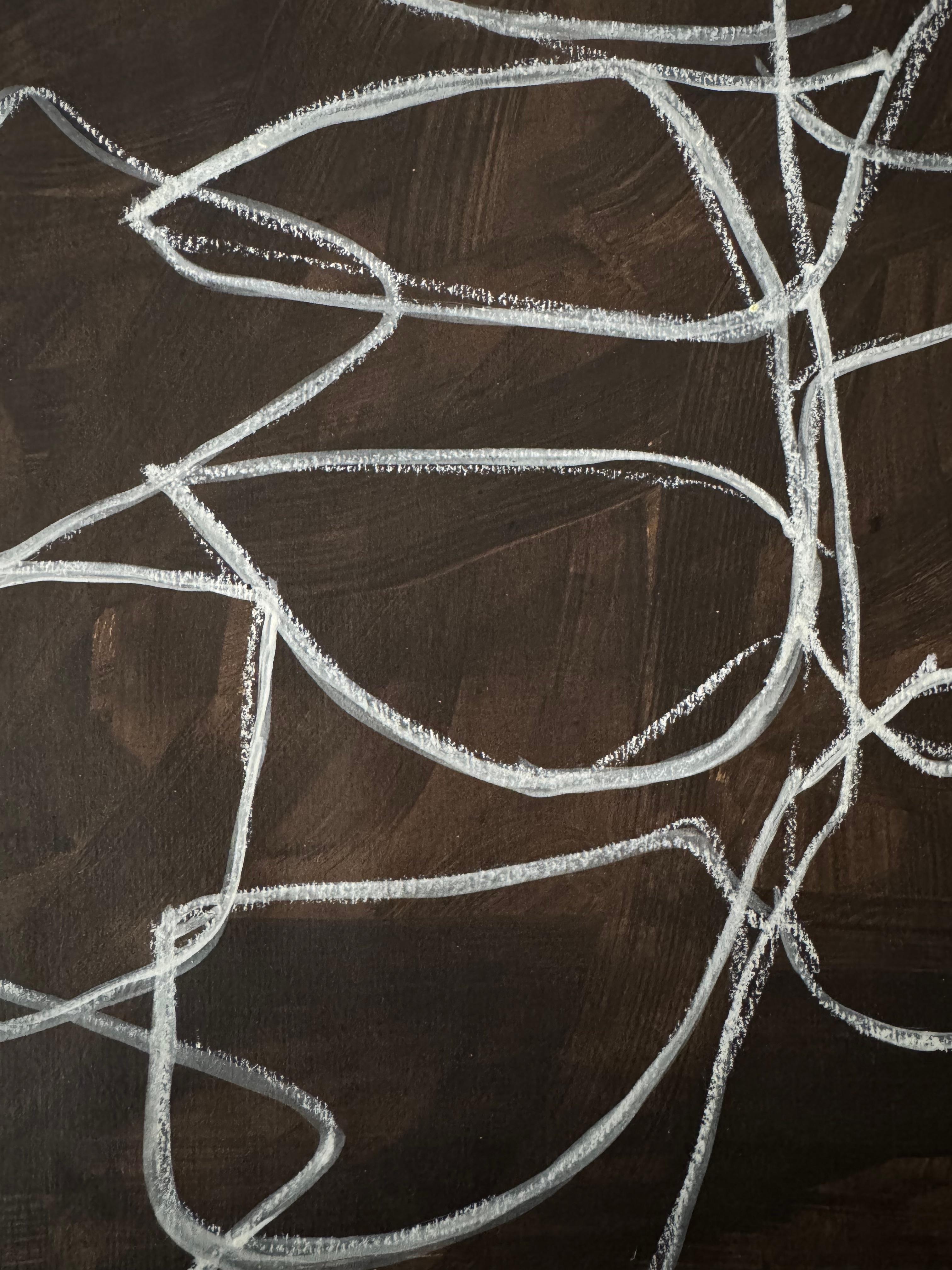 Feuillages N 1. Painting - Black Still-Life Painting by Rita Alaoui