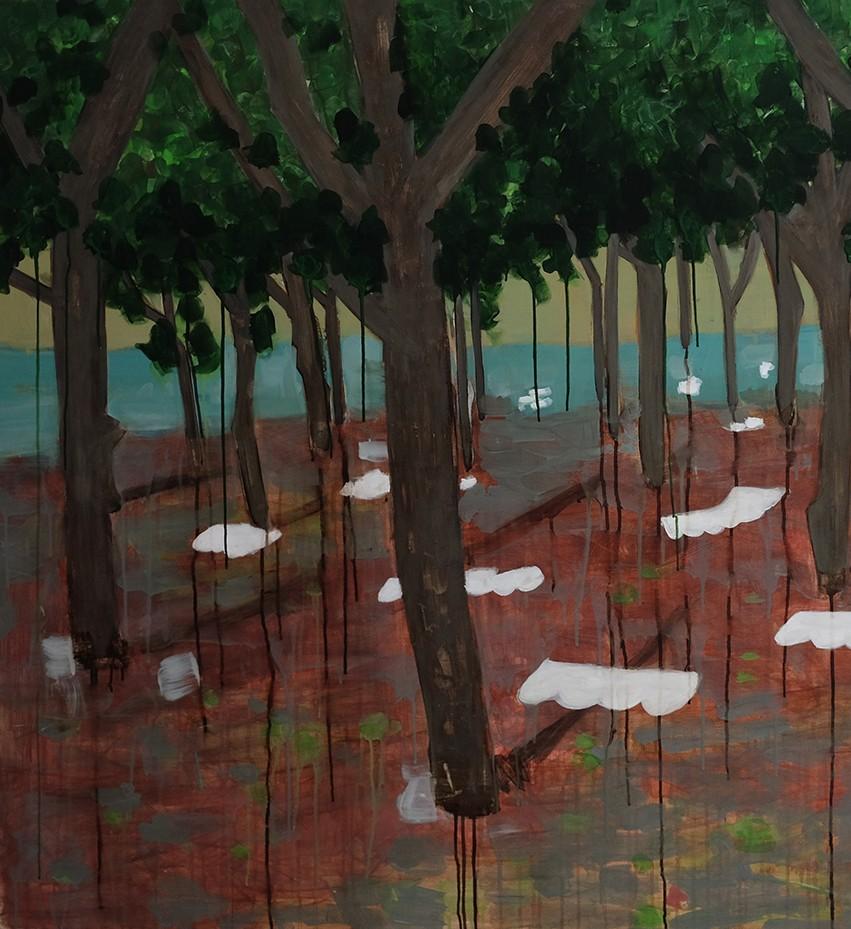 La Forêt Avance. Pittura a colori - Painting Astratto di Rita Alaoui