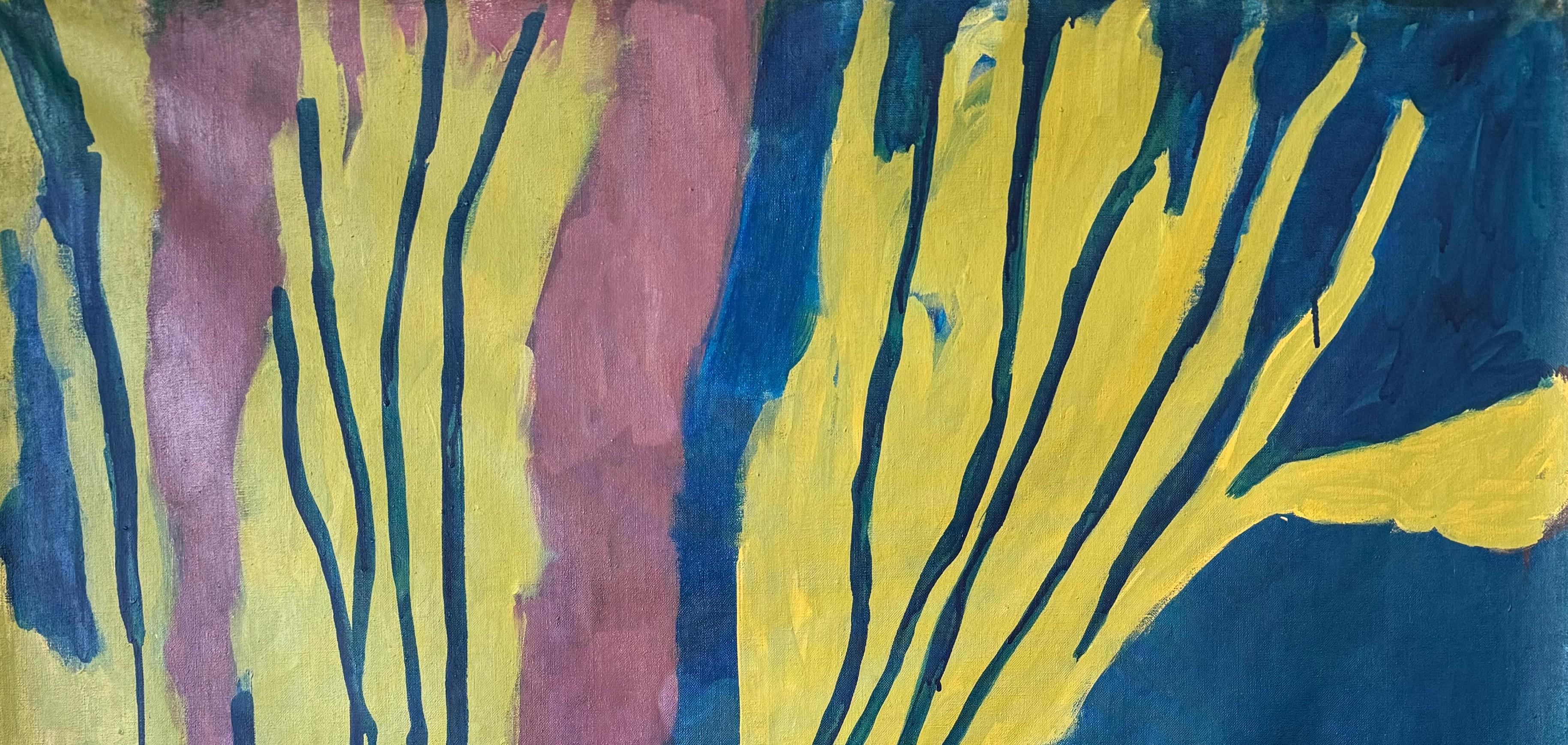 Landscape with horse. Abstract painting - Painting by Rita Alaoui