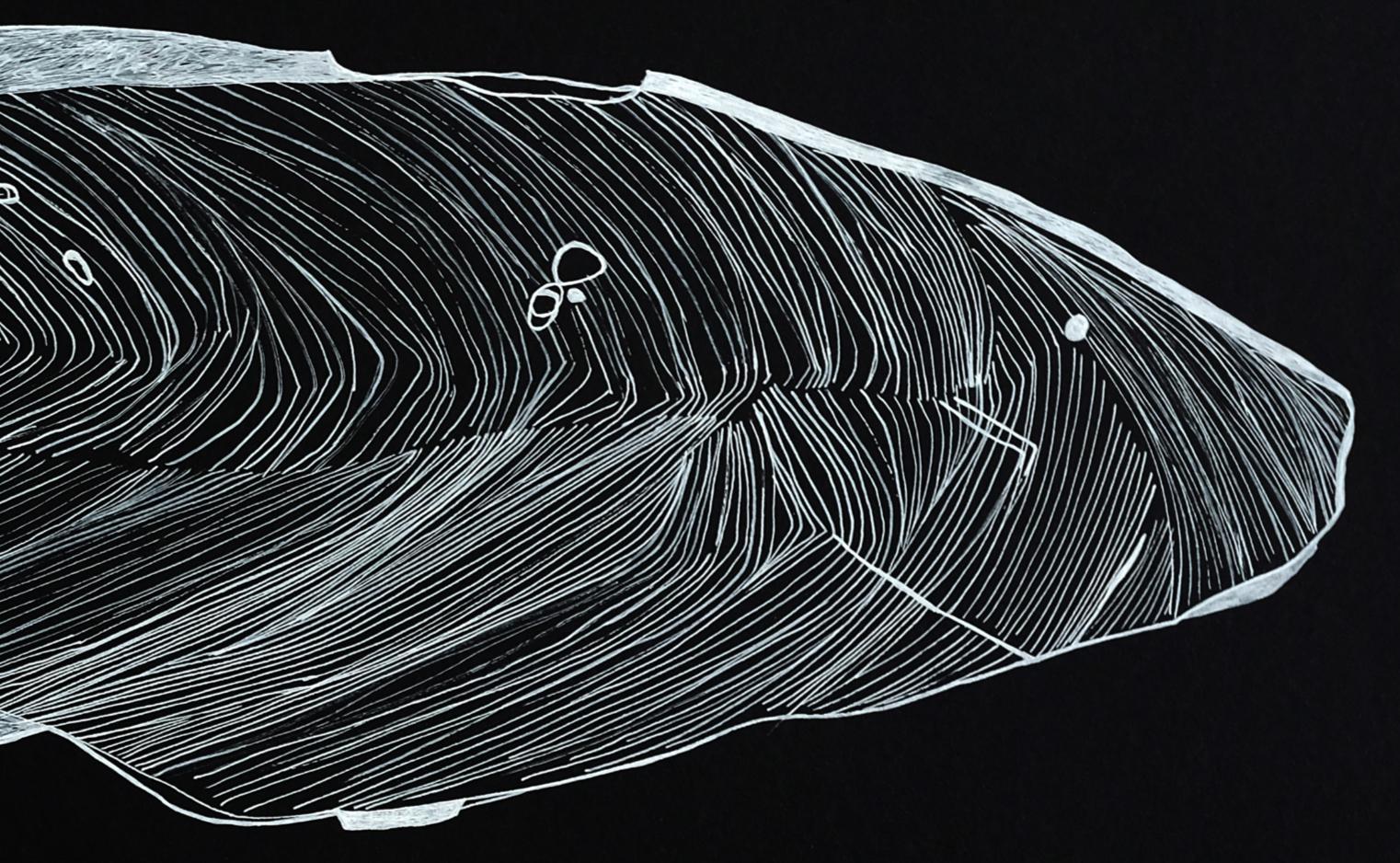 Objeto encontrado N 21. Obras sobre papel - Abstract Drawing Negro de Rita Alaoui