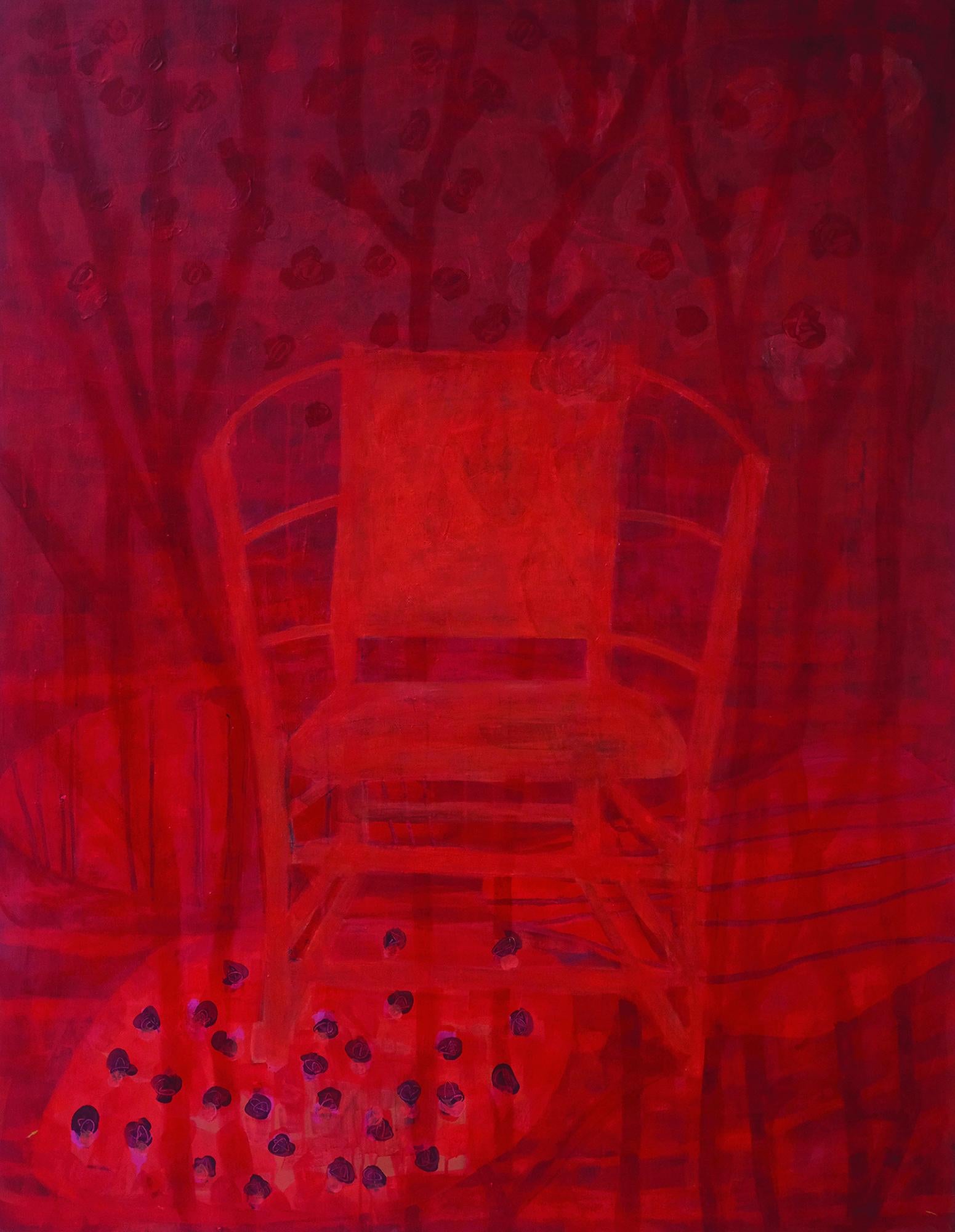 Red Chair #1. Color painting - Painting by Rita Alaoui