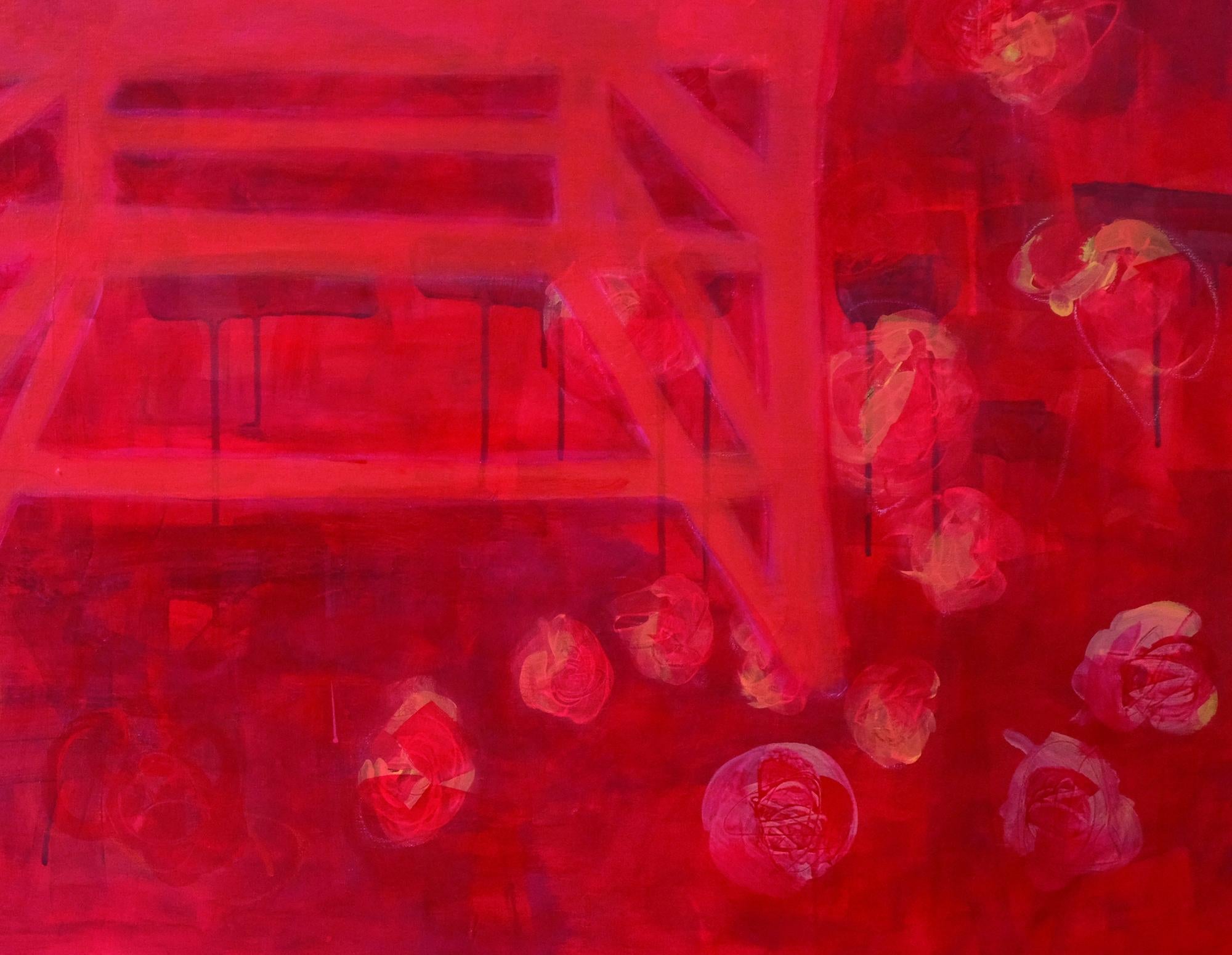 Silla roja nº 2. Pintura en color - Painting Abstracto de Rita Alaoui