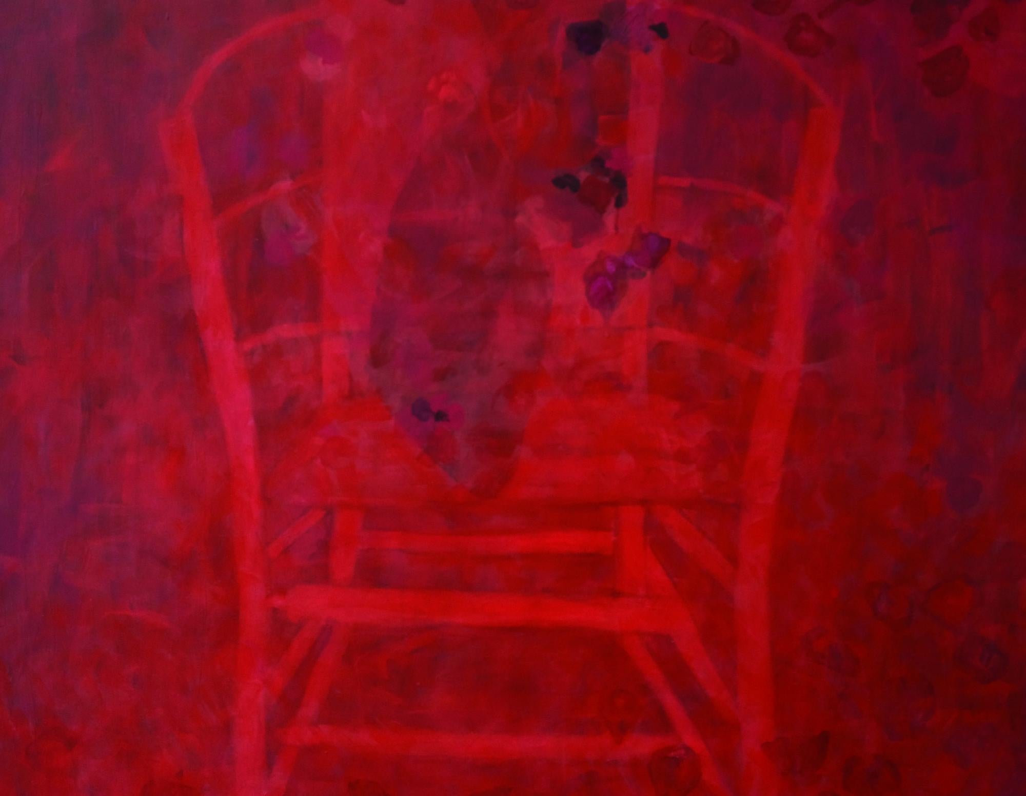 Roter Stuhl #3. Farbe Gemälde im Angebot 1