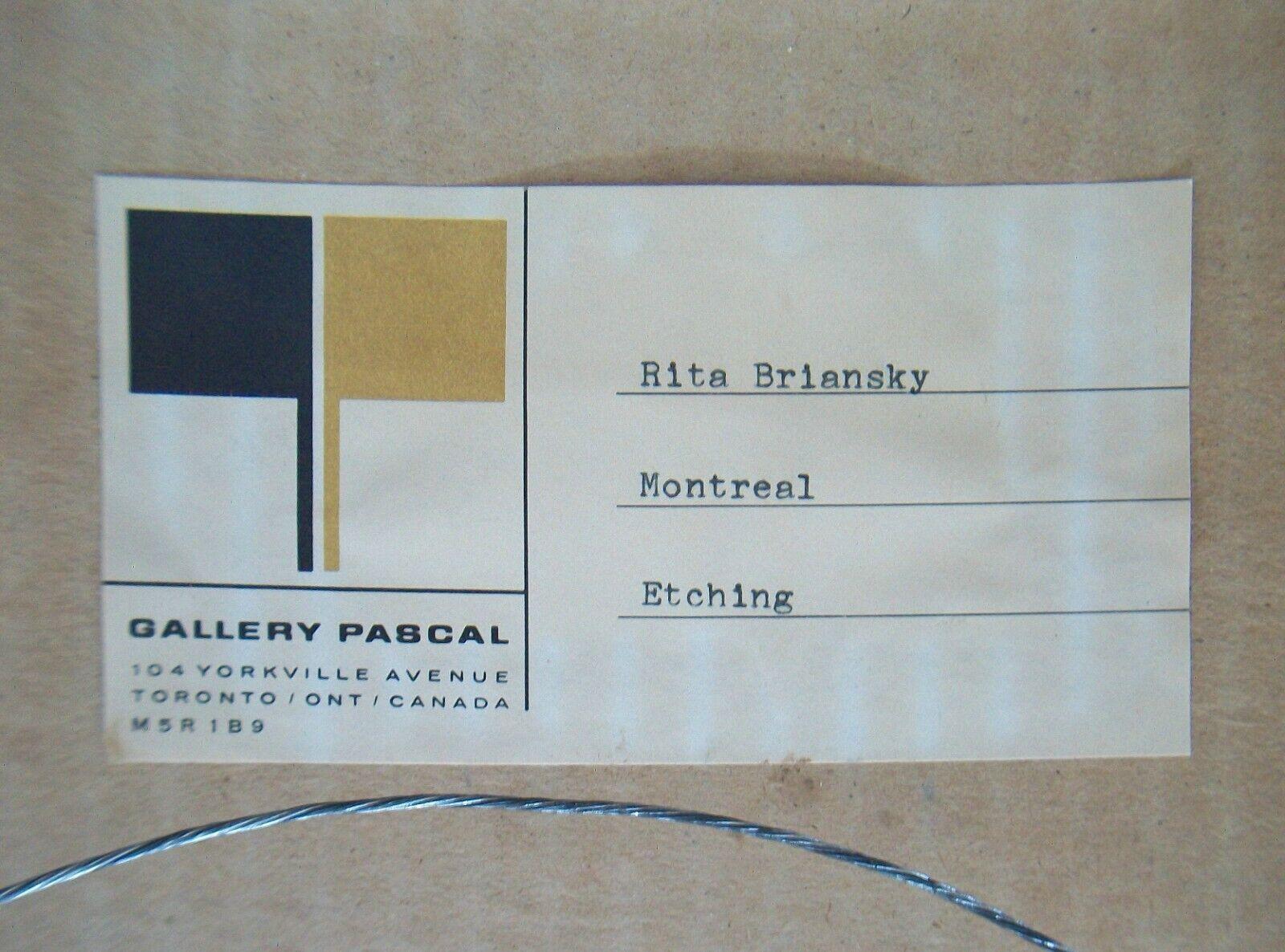 Rita Briansky, „Dreamscape“, 37/50, gerahmte Radierung auf Papier, Kanada, ca. 1973 im Angebot 5