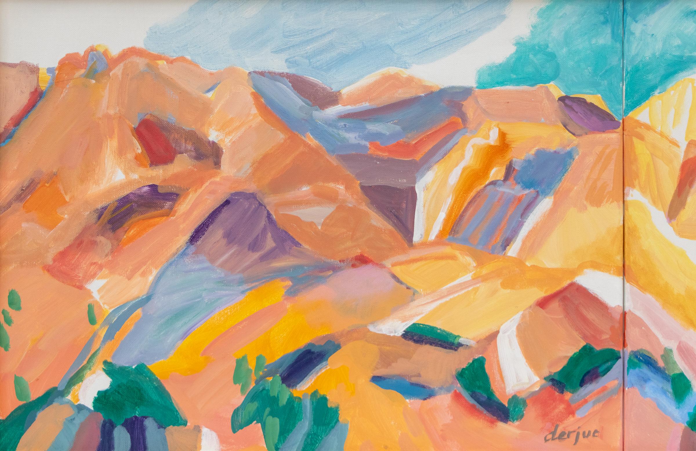 21° secolo Paesaggio astratto del Sud Ovest Dittico Pittura acrilica, roccia per in vendita 3