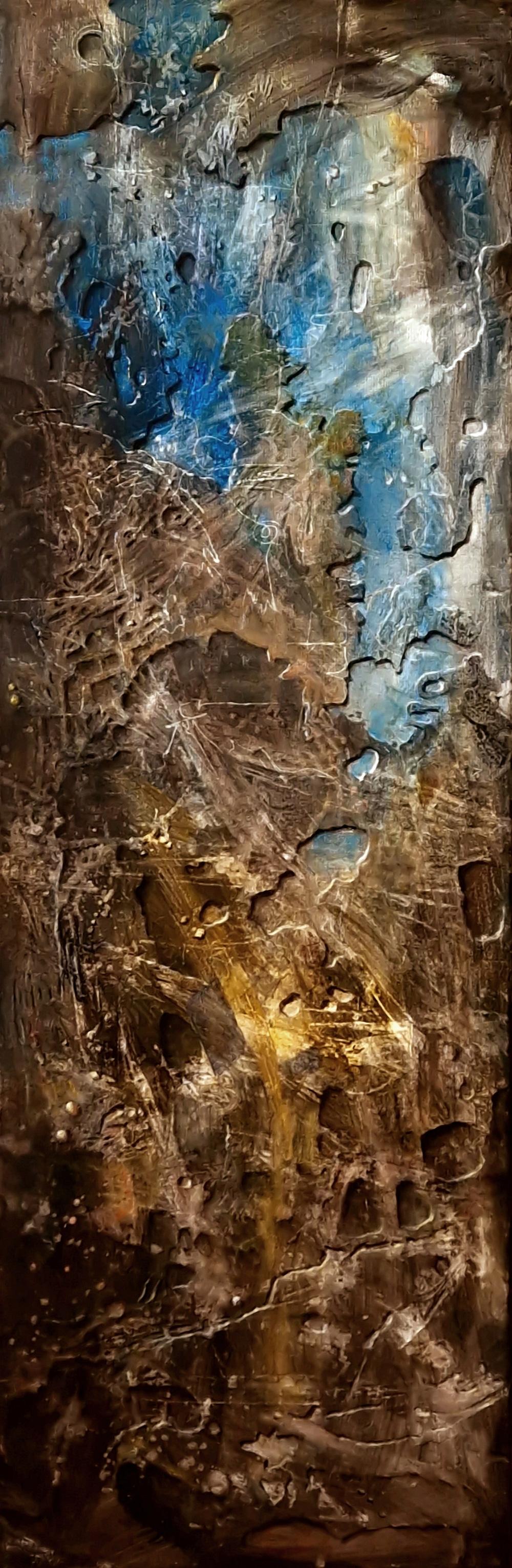 Acryl & Holzkohle auf Leinwand

Rita di Benedetto ist eine 1952 geborene französische bildende Künstlerin, die in Toulouse, Frankreich, lebt und arbeitet. Ihre Malerei soll sinnlich, konzeptionslos und kontemplativ sein, mit einer radionischen