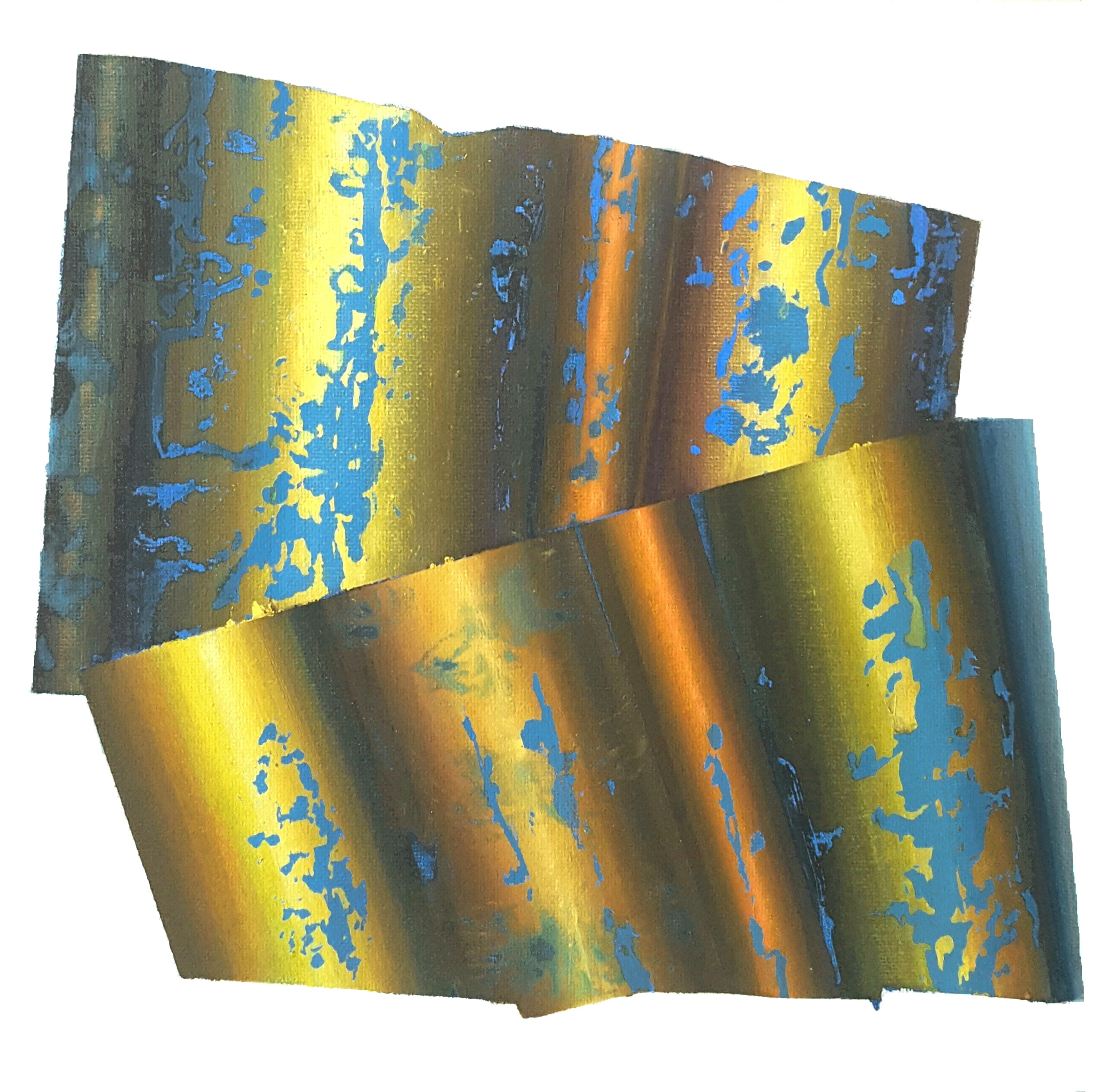 French Contemporary Art Rita di Benedetto - Graphismes sur Ondulations Métalliqu
