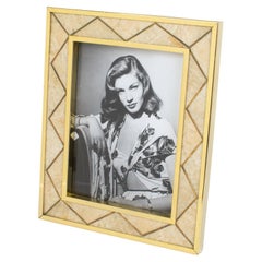 Retro Rita Frascione Firenze Gilt Brass and Travertine Picture Frame, 1980s