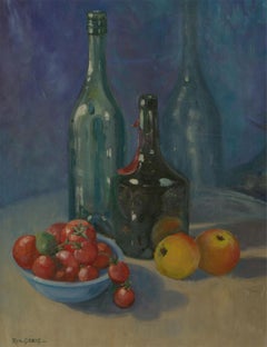 Rita Greig (1918 - 2011) - Framed 20th Century Oil, Still Life with Wine Bottles