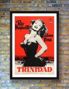 Rita Hayworth 'Affair in Trinidad' Original Vintage Movie Poster, Finnish, 1952