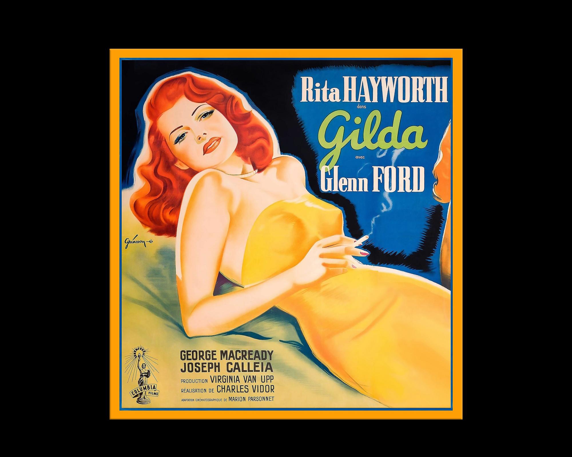 This large Hollywood Regency Masterpiece is a faithful yet nuanced reproduction of the vintage movie poster 