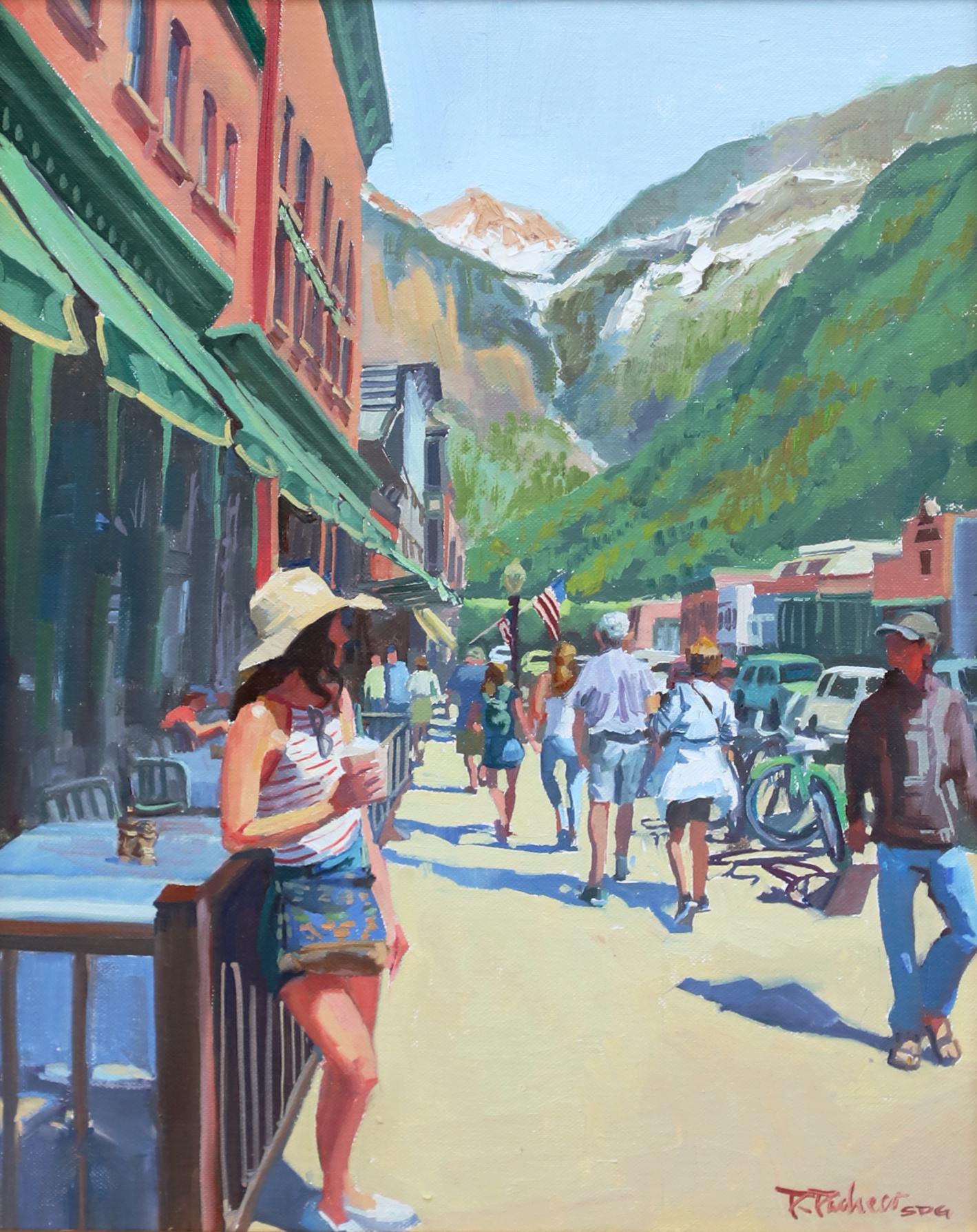 Main Street Telluride - Impressionist Painting by Rita Pacheco