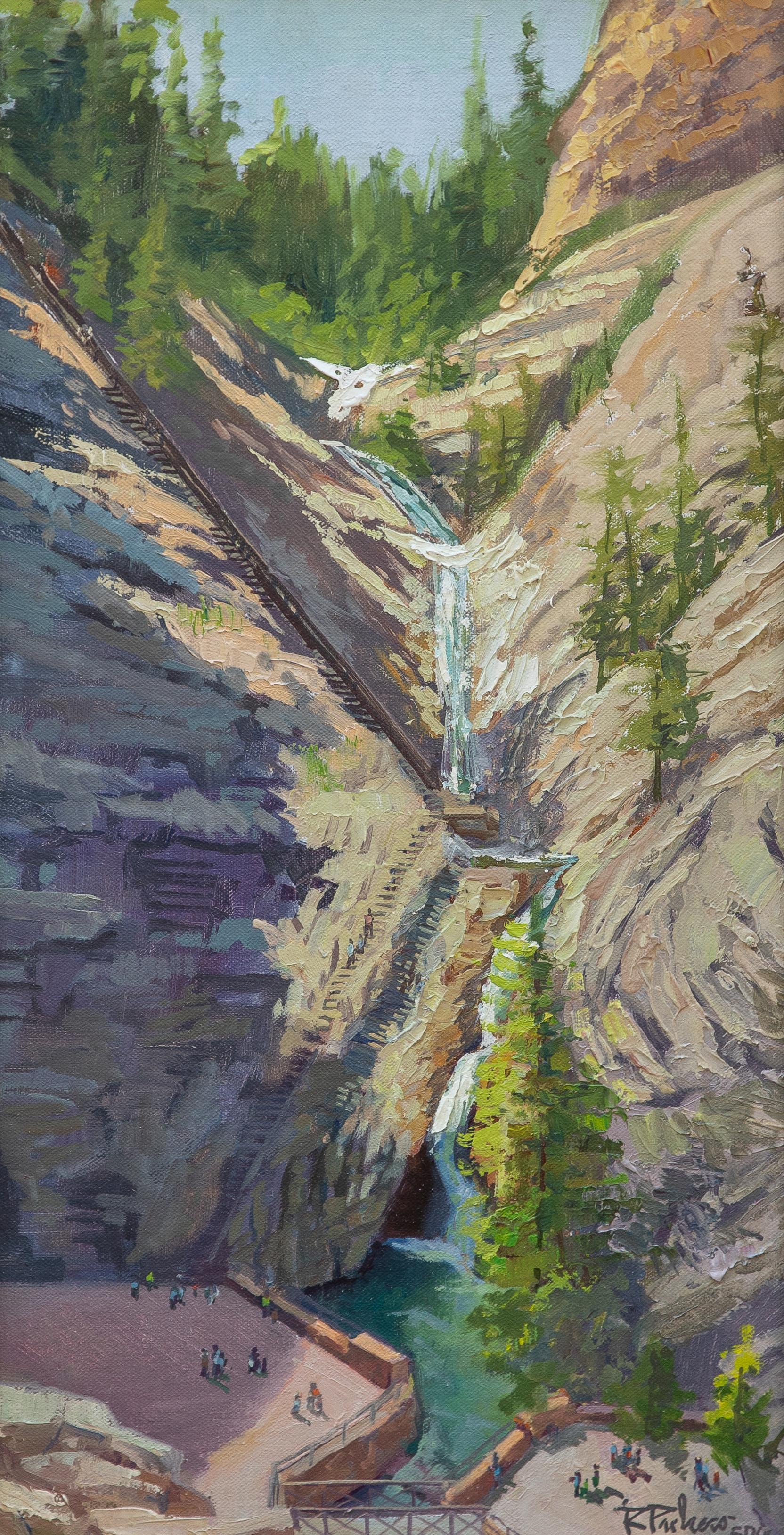 Seven Falls - Impressionist Painting by Rita Pacheco