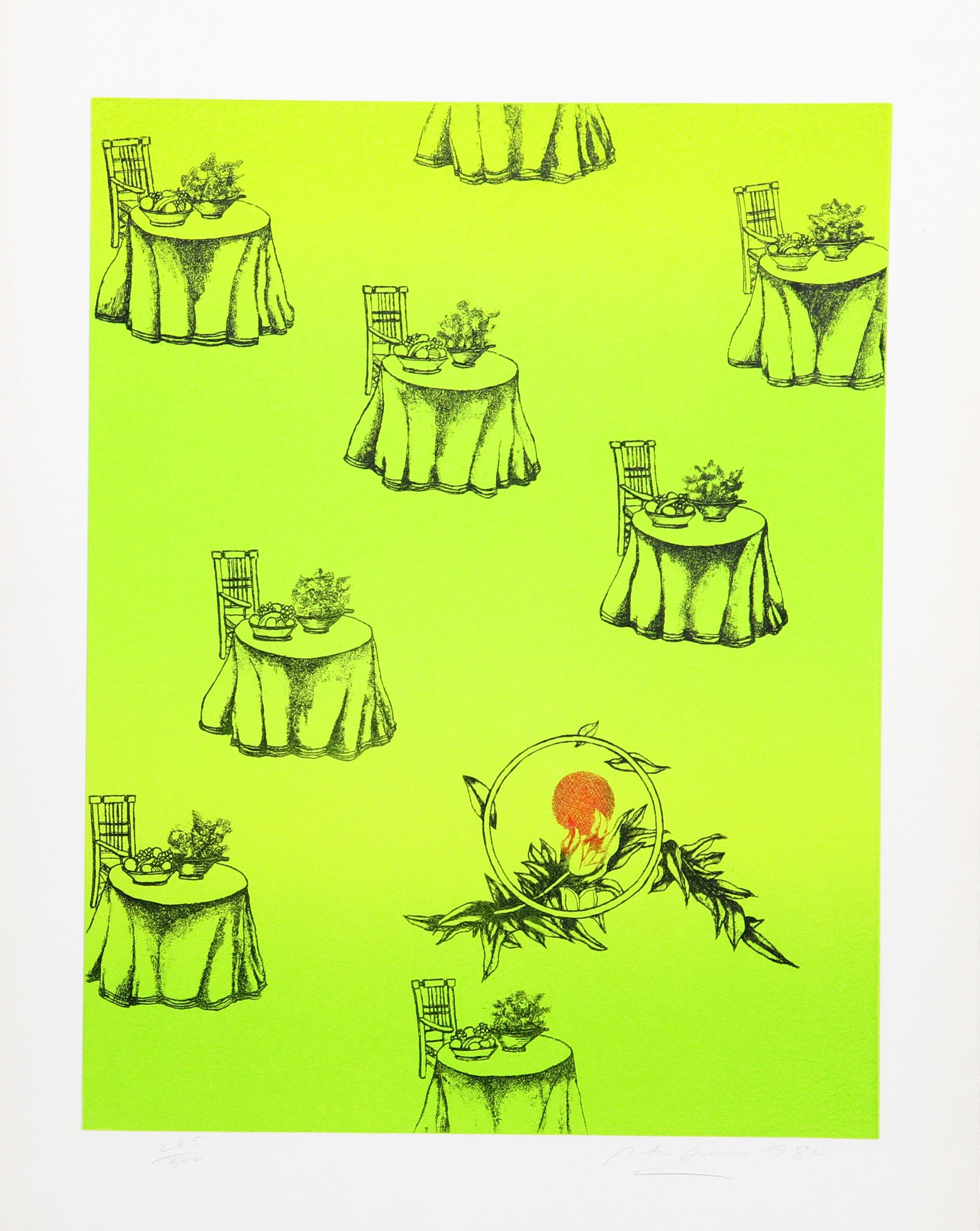 Concerto, Surrealistischer Siebdruck von Rita Simon