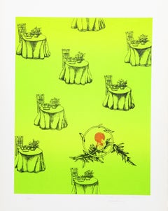 Concerto, Surrealistischer Siebdruck von Rita Simon