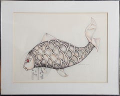 Fish, Surrealist Etching by Rita Simon